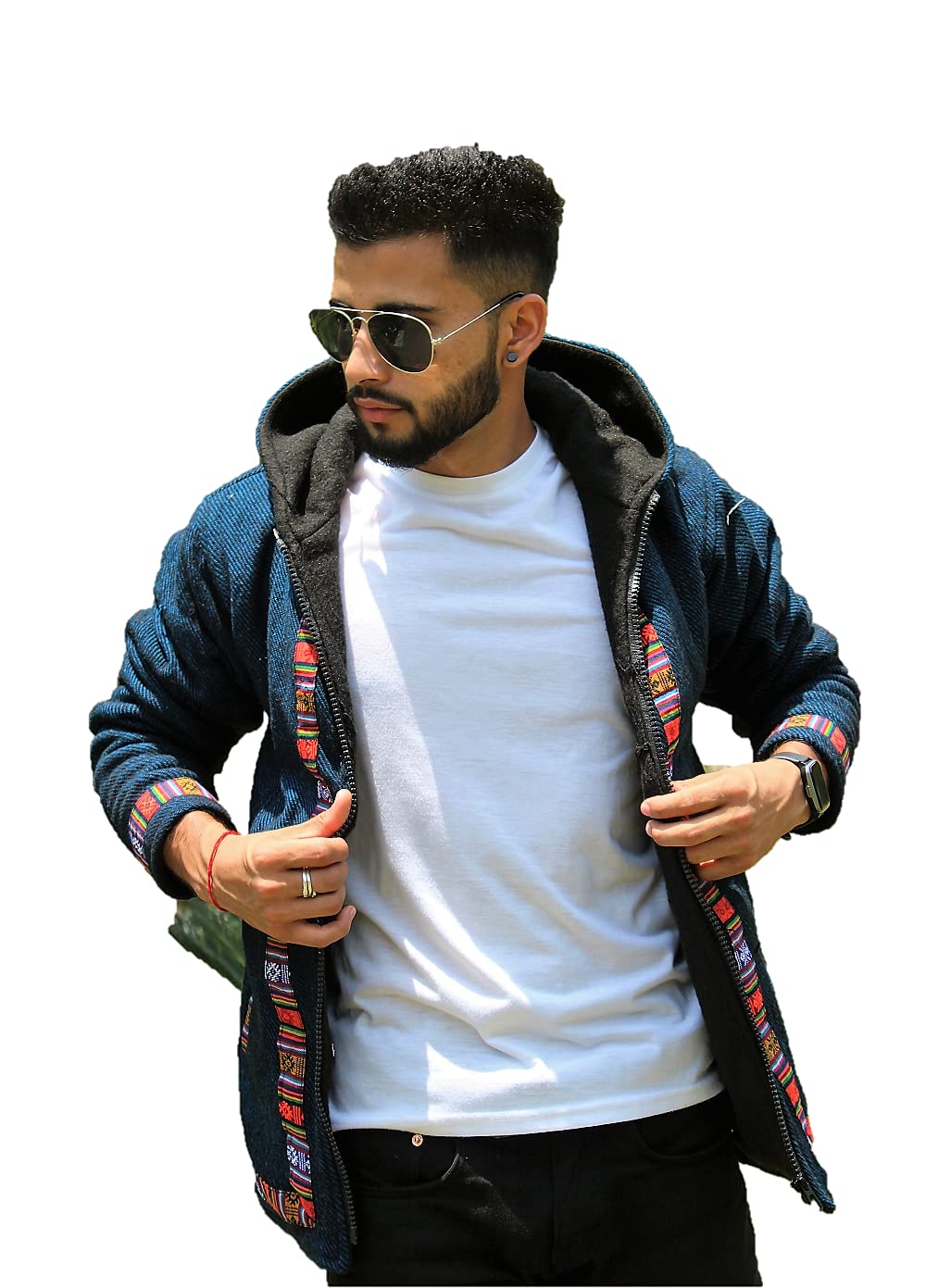 loom himalaya Hippy Style Pahadi Zipper Hoodie with Kullu Design-picture-44
