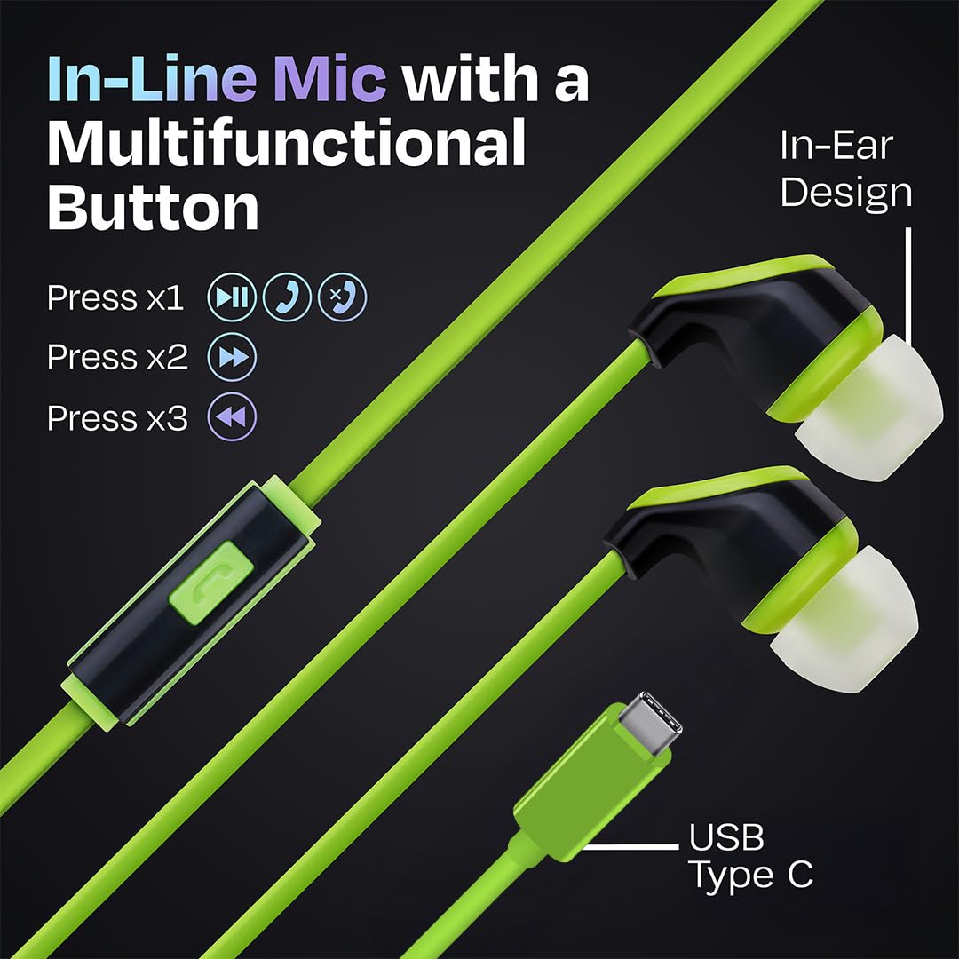 Confezione da 100 auricolari con cavo USB C con microfono, cuffie intrauricolari di tipo C per Chromebook, iPad con USB-C, MacBook, tablet Android, Galaxy, Pixel, cuffie per dispositivi di tipo C