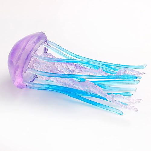 Miniatura 5 de Aydinids 2 figuras realistas de medusas de plástico pintadas a mano, figuras de animales de vida marina