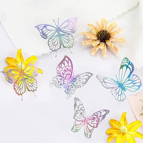 Miniatura 9 de 72 calcomanías 3D de decoración de pared de mariposa, decoración de fiesta de mariposa morada, calcomanías de pared de mariposa, mariposa,