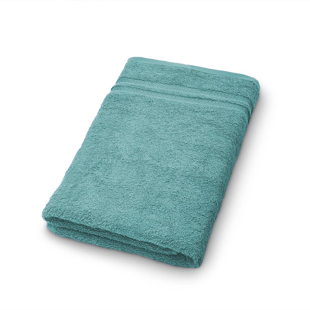 Welspun 100% Cotton Quick Dry Bath Towel | High Absorbency Super Soft, Fast Drying Towels for Bath | 380 GSM Large Size 1 Piece Bath Towel for Men and Women | Sized 70cm X 137cm Sea Green