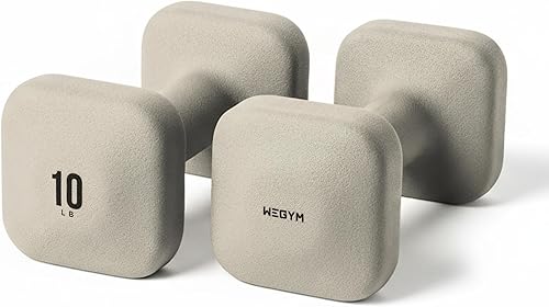 Miniatura 18 de WeGym SafeGrip Square Dumbbells with Anti Slip Handles, Aesthetic Free Weights for Home Workouts, Stable Design Prevents Rolling during Floor