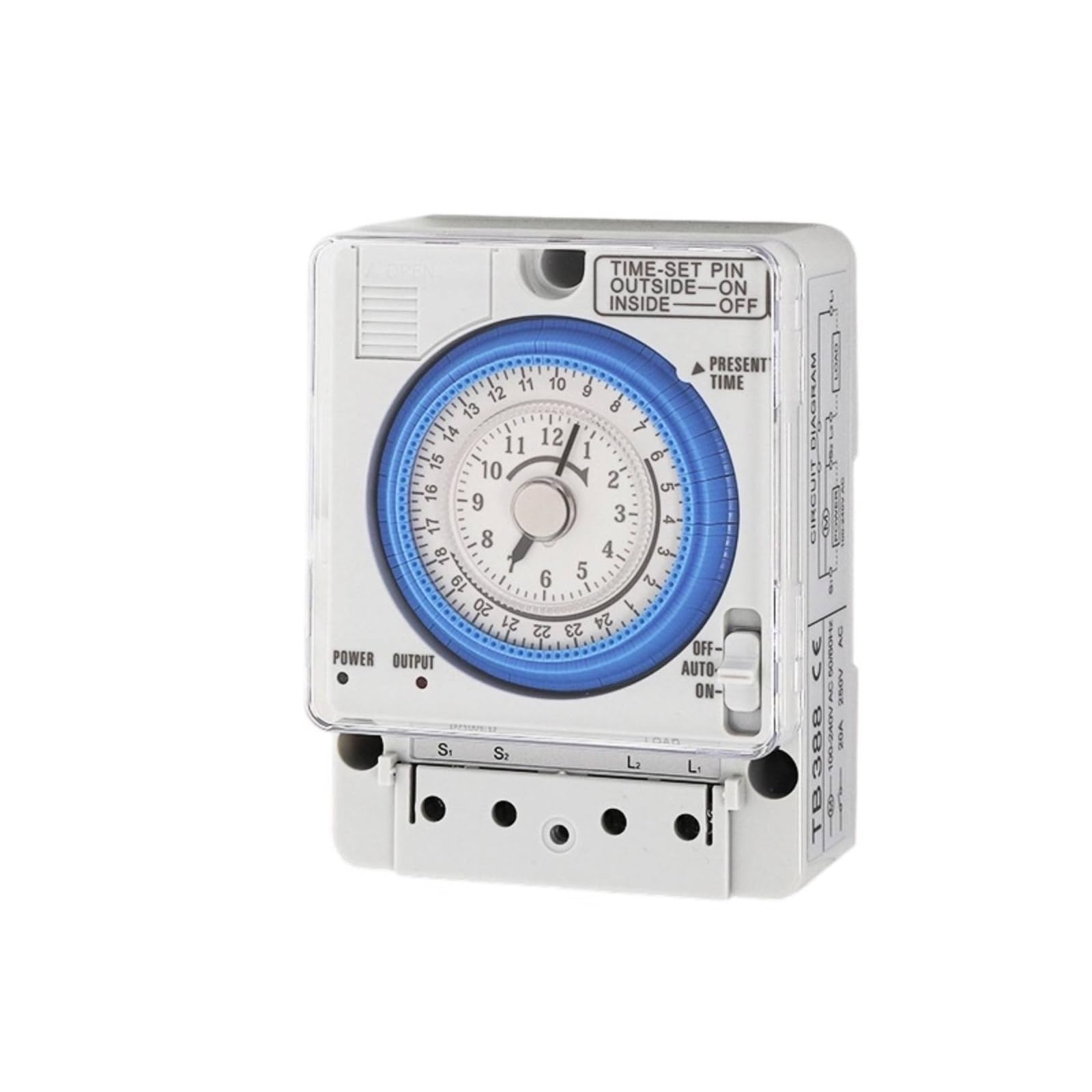 Qianly Temporizador Mecánico 24 Horas Resistente Interruptor Horario con Esfera Circular Multifunción Temporizador con Batería Respaldo para Hogar