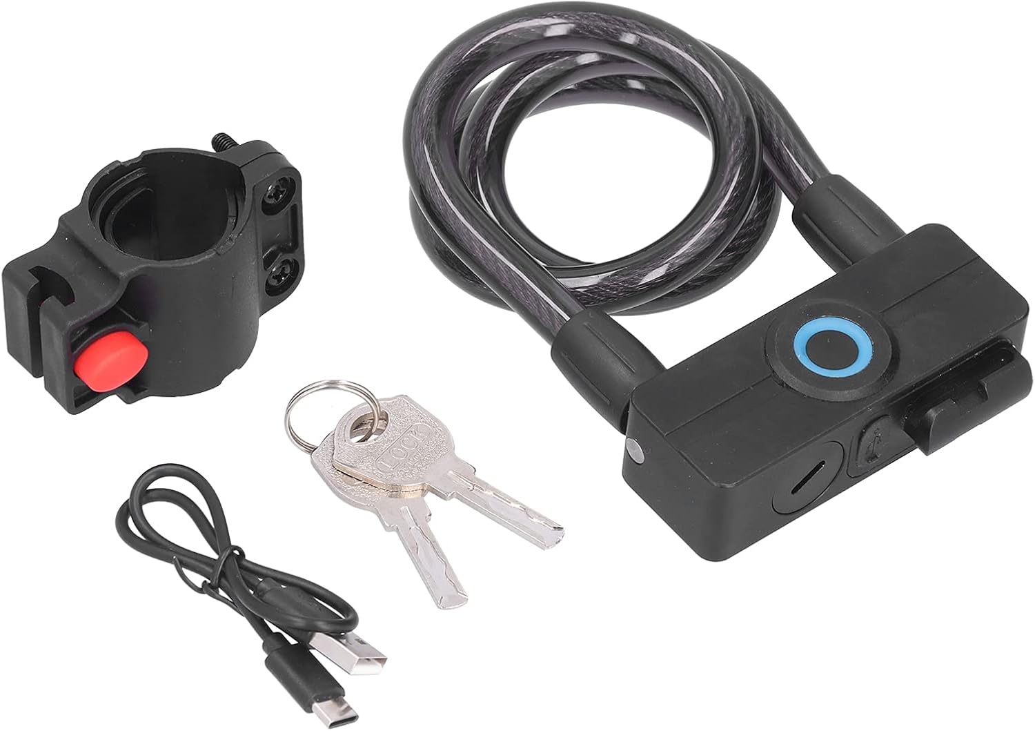 3.7V Lithium Battery Portable Fingerprint Bike Lock Smart Chain Lock for Motorcycle Mountain Bike