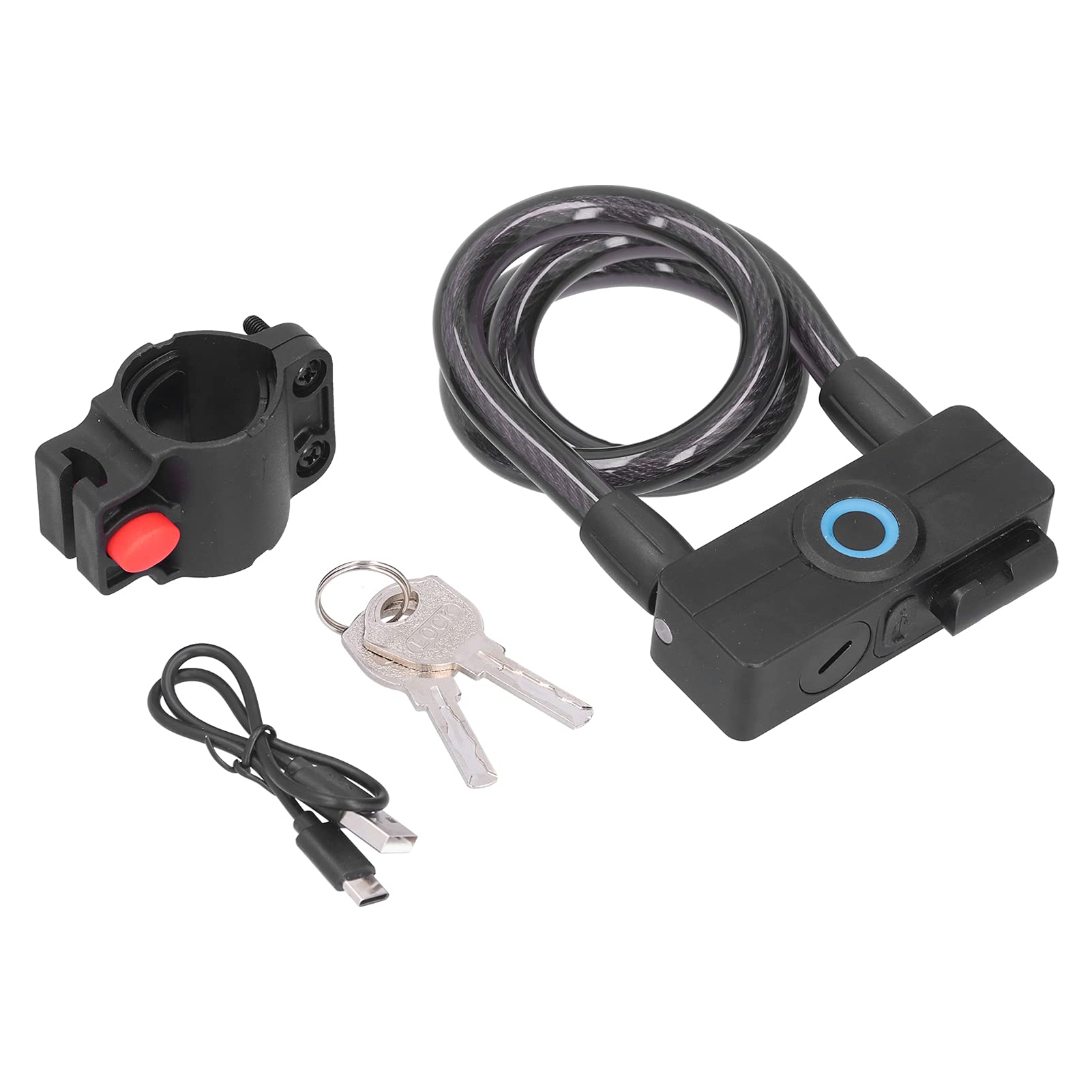 Lucchetto per Bicicletta con Impronta Digitale Lucchetto a Catena Bluetooth Portatile per Mountain Bike per Uso Esterno in Lega di Alluminio