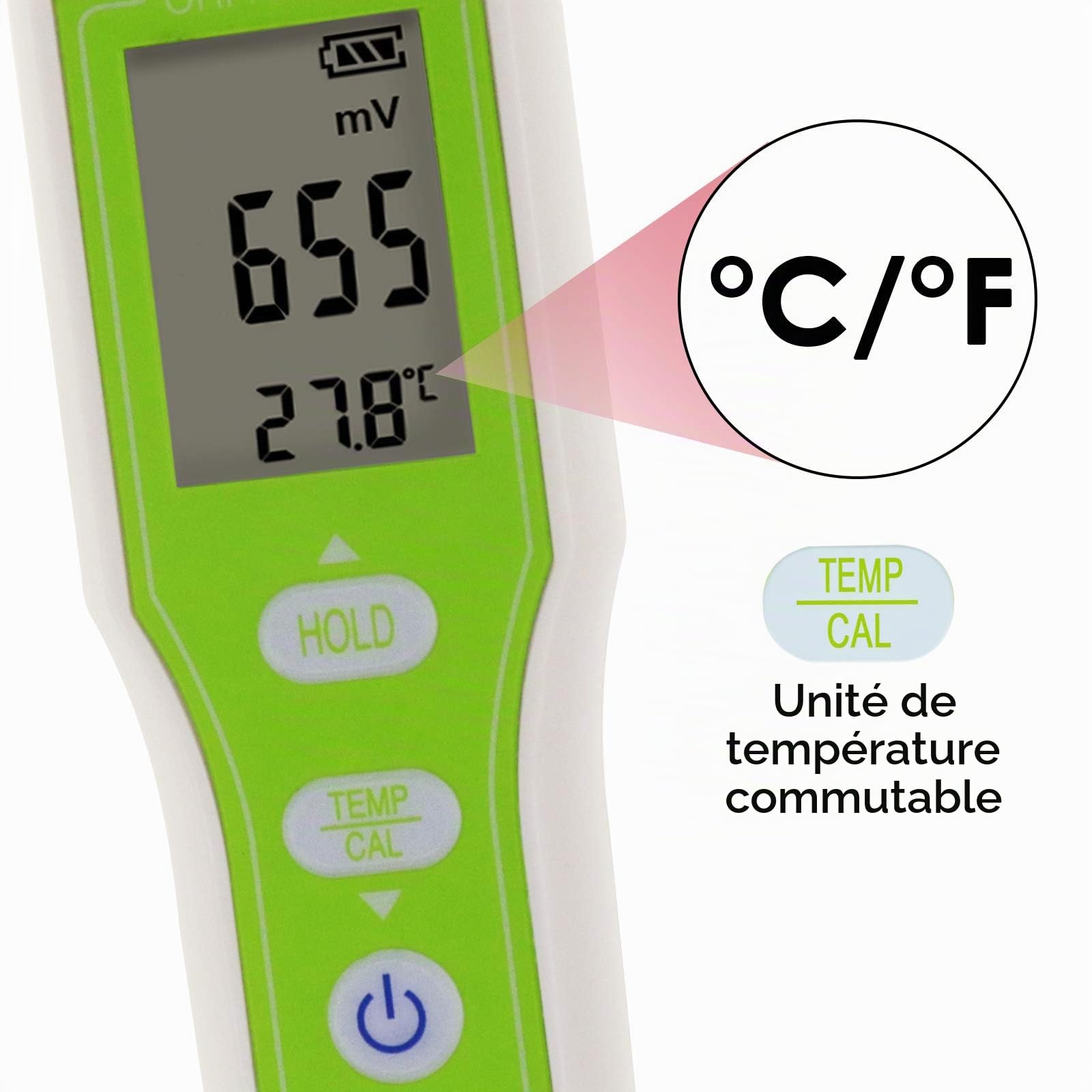 Pensize Orp Redox Tester -1200~1200mv Avec Tampon D'éTalonnage Orp Pour la Mesure de la Qualité de L'Eau ± 2mv Compteur de Potentiel de Réduction D'Oxydation Haute PRécision