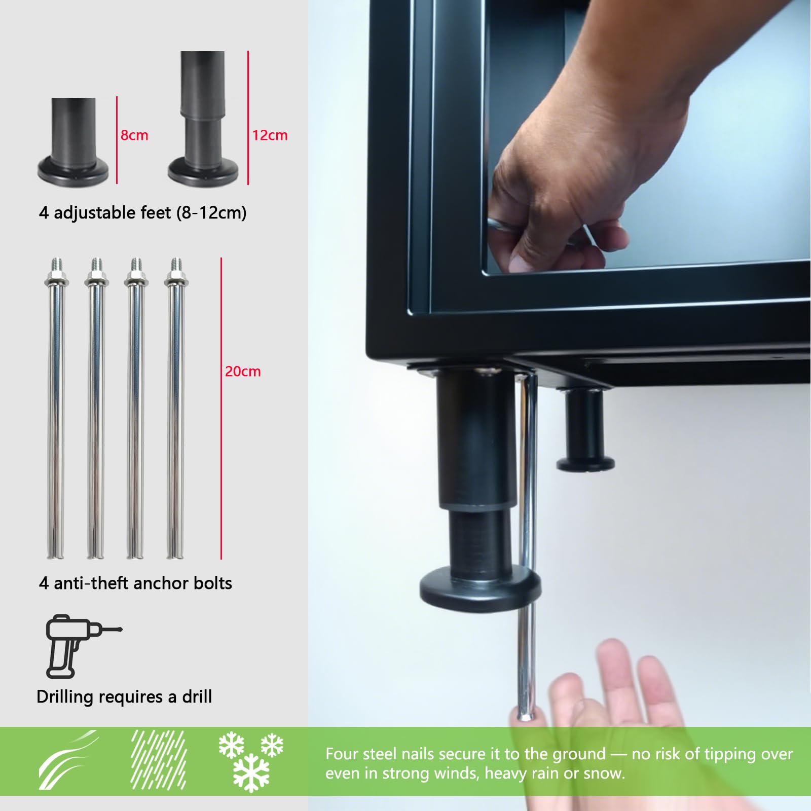 buzon+para+paquetes850x400x400mmBloqueable, antirrobo, Base Ajustable, Resistente a la Lluvia y a la oxidación.Servicios de Entrega de Correo y paquetería a Domicilio
