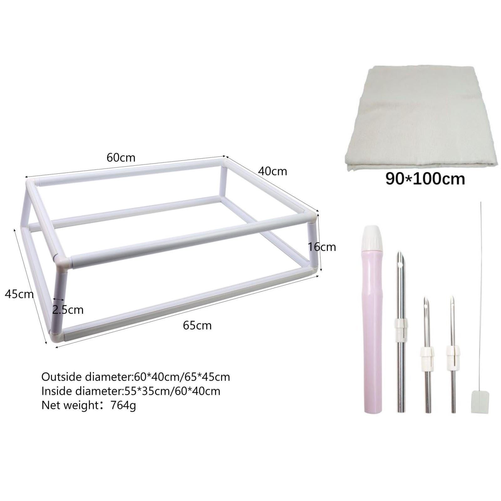 Bastidor para Bordado Estructura de Escritorio Marco Universal Soporte Ajustable Doble Capa Resistente PP Portátil Adecuado para Proyectos de Bordado, 40x60cm