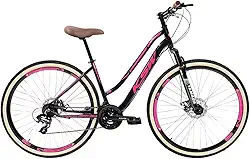 Bicicleta Feminina Aro 29 Sunny Estilo Clássico Retrô Marca KSW 21 Velocidades Freios a Disco com Suspensão 80mm de Curso