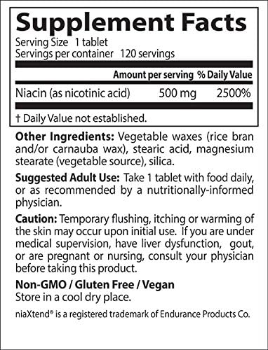Doctor's Best Real Niacin Extended Release, 500 mg, 120 Count