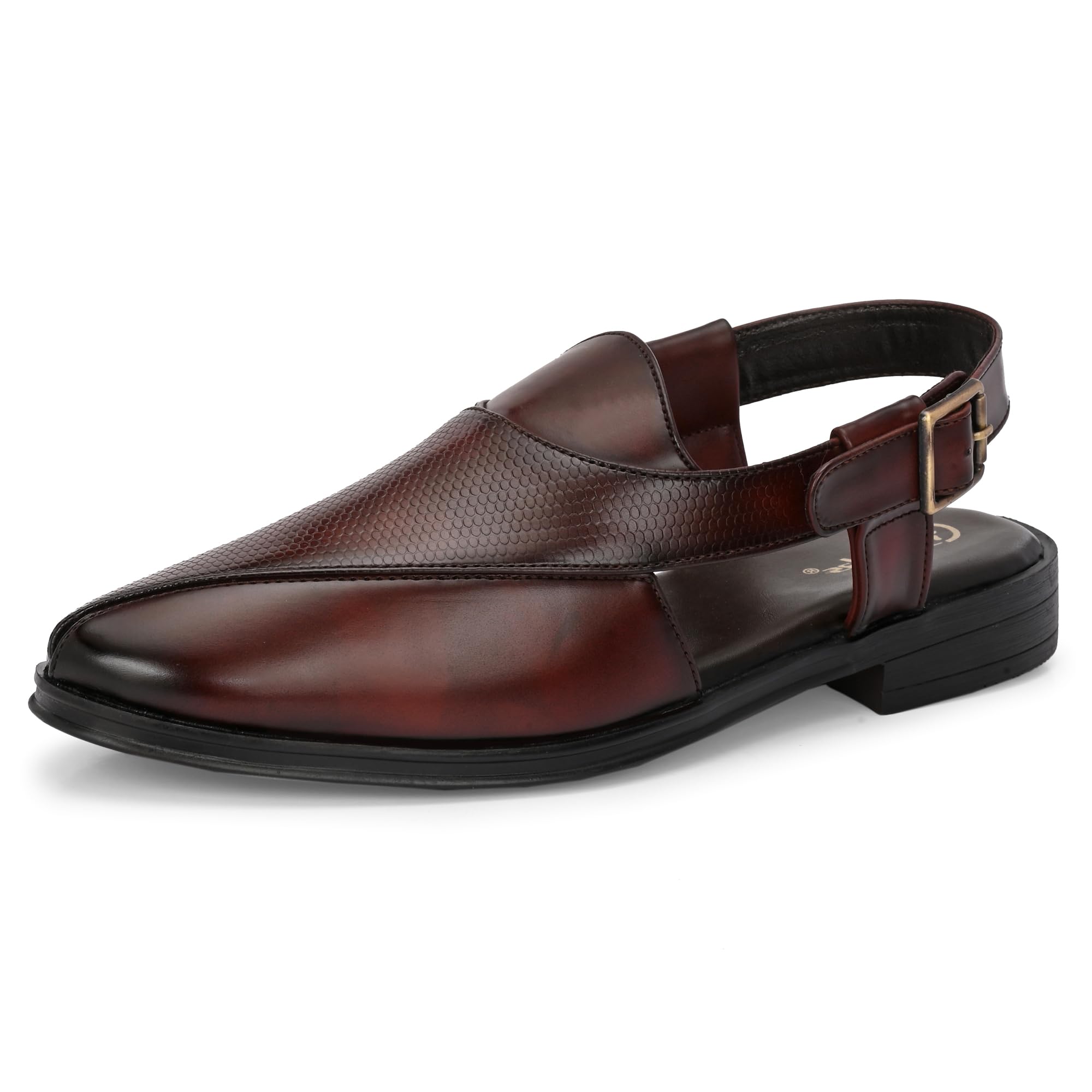 hirolas Men’s Peshawari Shoe Style Faux Leather Roman Ethnic Sandals | Premium-picture-14