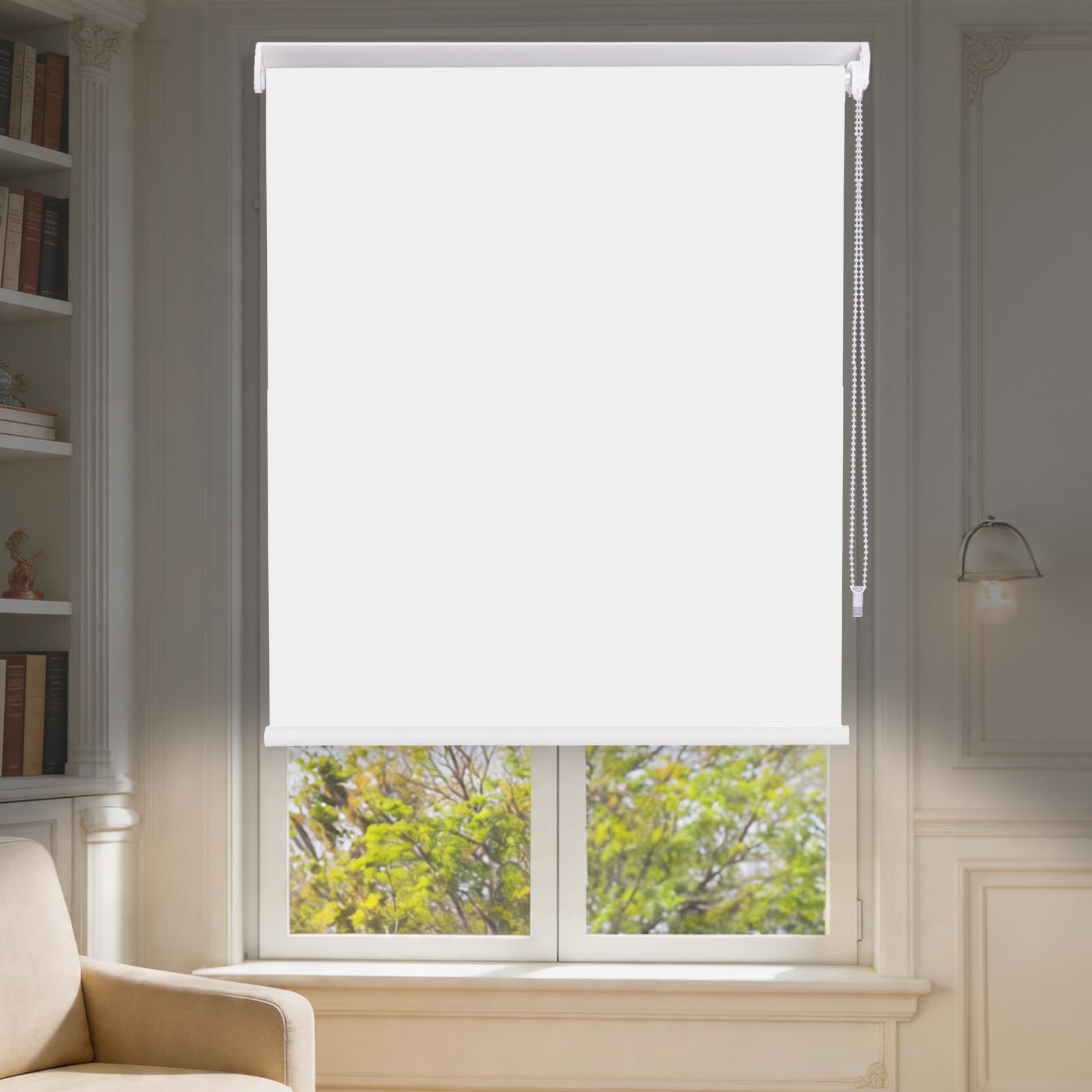 Blackout Roller Blinds No Drilling Stick on Adhesive Thermal Window Cover
