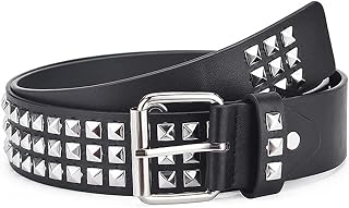 Durable and AttractiveStudded Waist Belt Square Beads Rivet Belt Metal Punk Rock Belt with Pyramid Studs Gothic Clothing Accessories for Women Men Fashion Wear