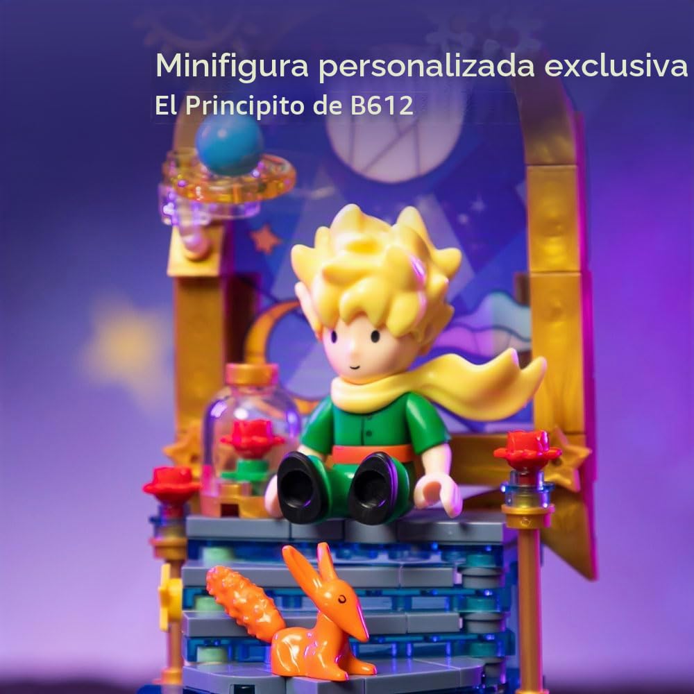 PAN TASY Le Petit Prince Set de Bloques de Construcción Puerta Estrellada Modelo Creativo DIY con Minifigura y Cubierta de Alta Transparencia para Adultos y Niños