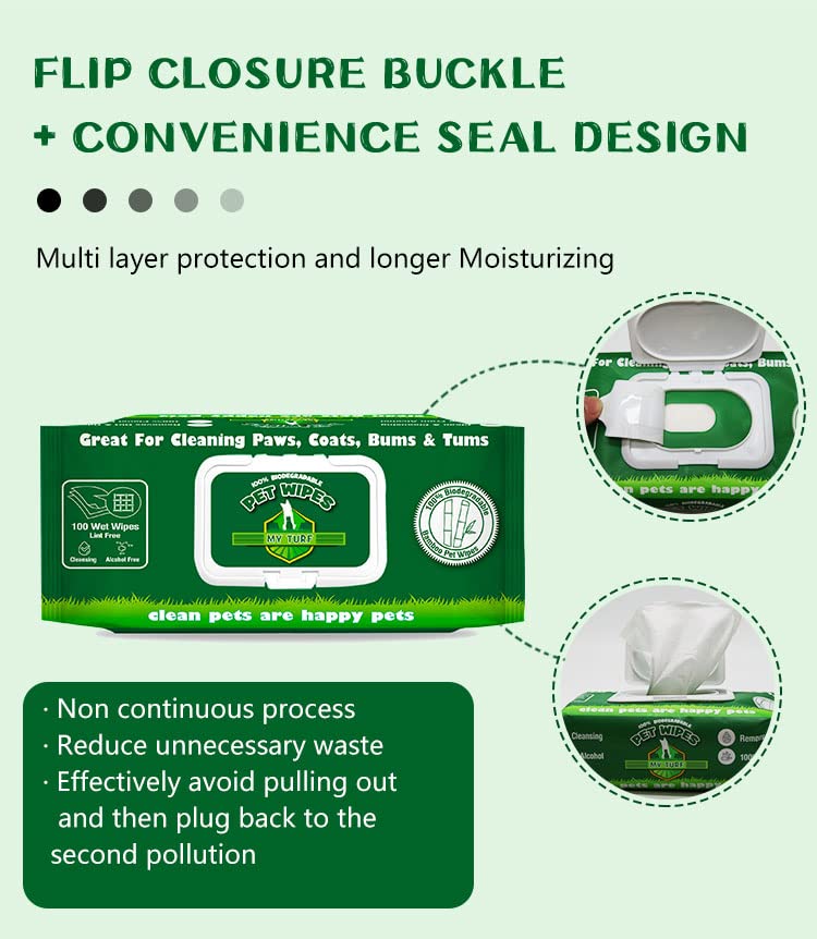 My Turf Cat and Dog Grooming Pet Wipes Lingettes Biodégradables 100 Unités (15x20cm) Lingettes de Nettoyage Rapides et Faciles pour Chiens et Chats - Image 8