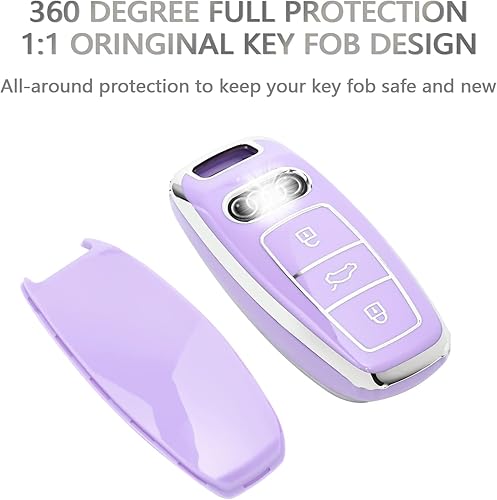 Miniatura 3 de OFFCURVE para Audi Funda para Llavero, Funda Protectora de TPU Blanda para Audi A6L A6 A7 A8 Q7 Q8 E-Tron A3 S3 S6 SQ7 RS6 S7 RS7 2018 2019 2020