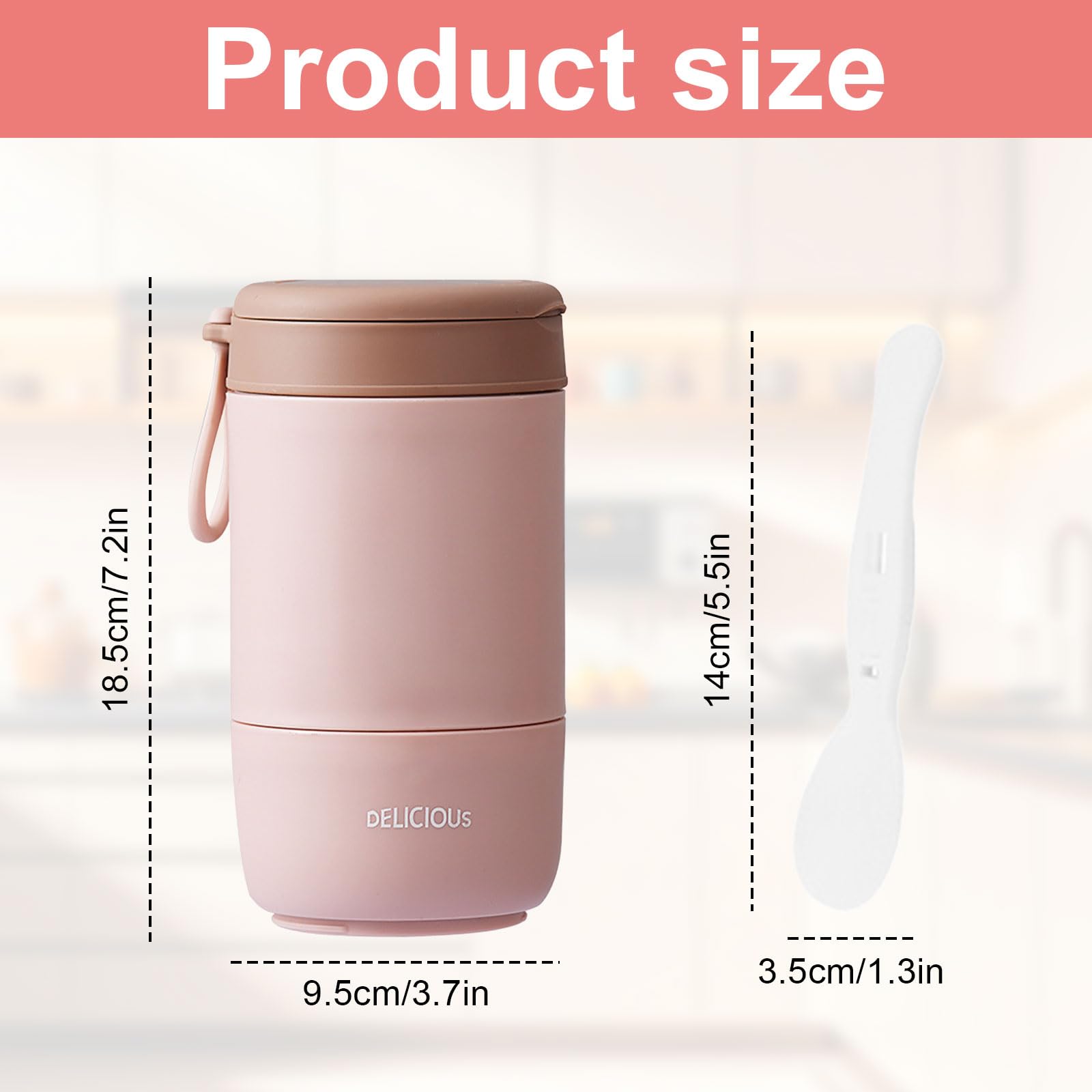 Vasos de cereales para llevar con tapa, 2 unidades, material PP, vasos de yogur para llevar con cuchara, vaso de cereales para llevar, doble capa, a prueba de fugas, perfecto para el trabajo, la