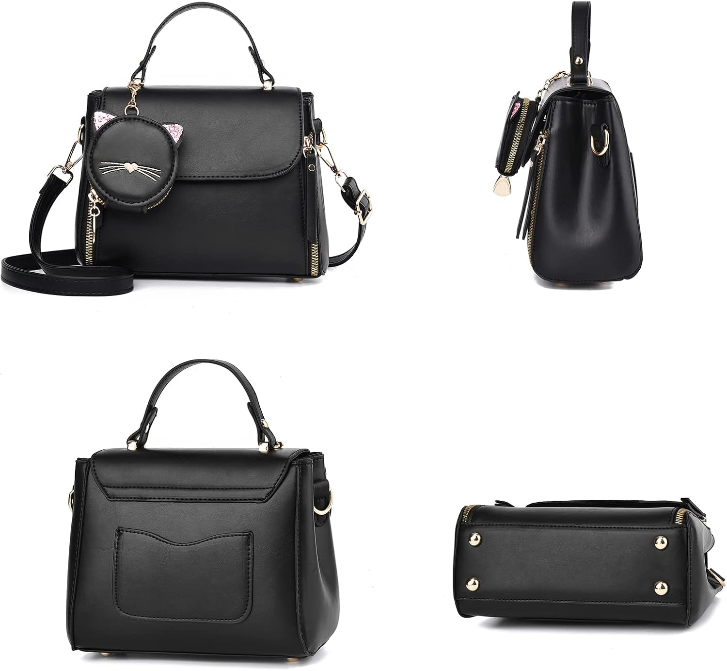 I IHAYNER Fashion Purses and Handbags for Women Top Handle Bag Girls Small Crossbody Shoulder Bag for Ladies with Kitty Purse - Image 4