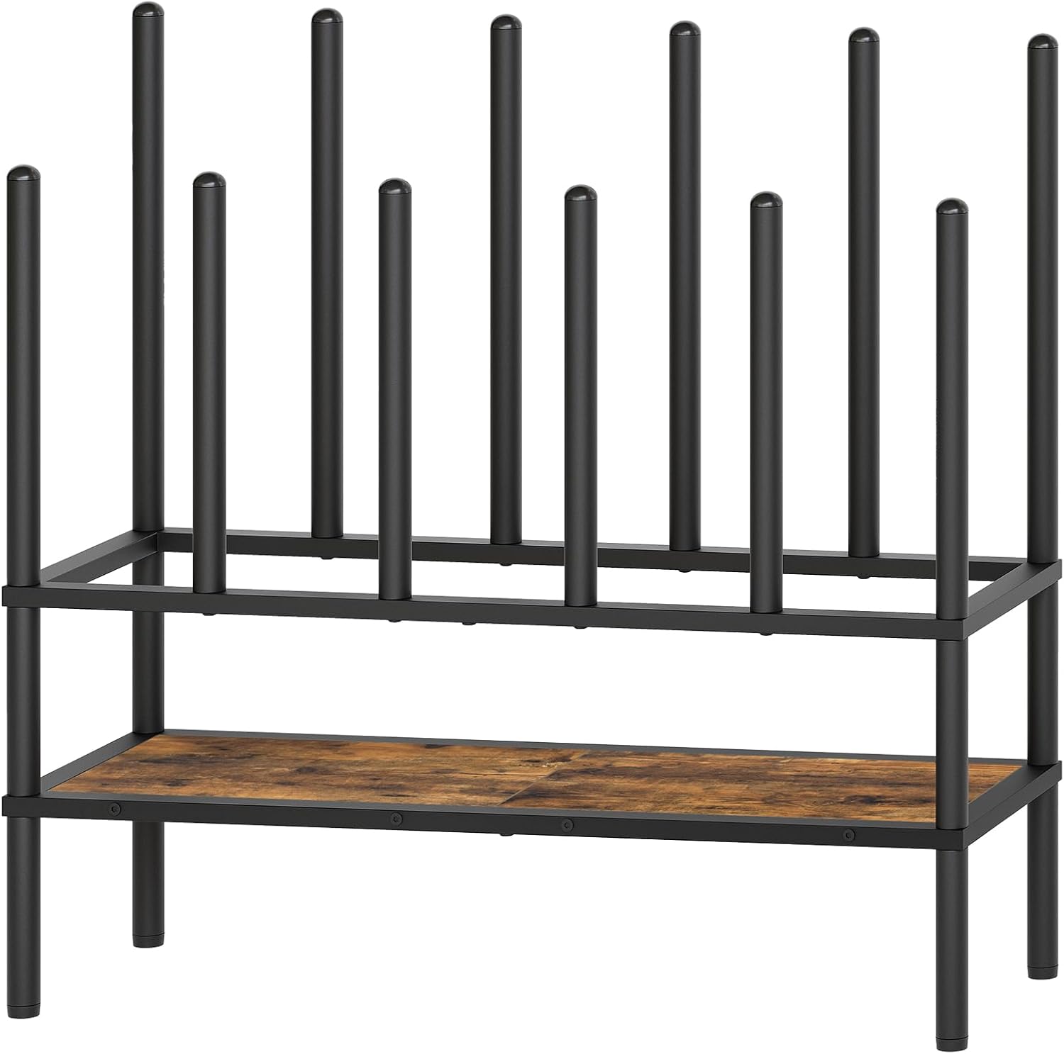 Free Standing Shoe Rack, Tall Boots Rack Organizer, Boot Organizer for Closet, Cowboy Shoes Storage, Holds 6 Pairs, Black and Rustic Brown SS09BRY1 - Image 9