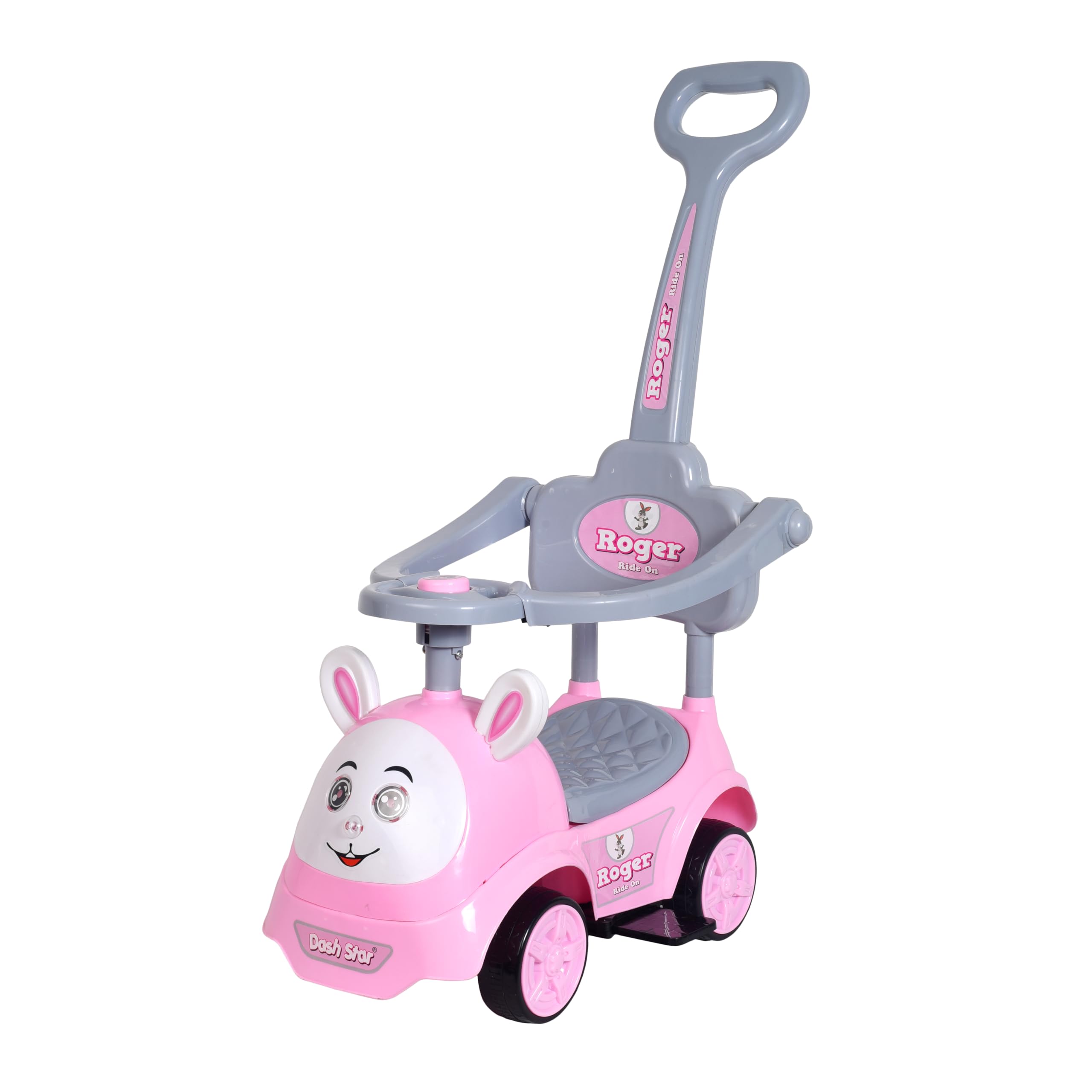 Ds Dash Star Roger Ride On Push Musical Baby Car with Protective Parent Handle and Arm Rest (Pink) (B0CXM6ZT7Q) Amazon Price History, Amazon Price Tracker