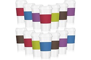 15 Pack Reusable Coffee Cups with Lids, 16 Oz Reusable Travel Cups...
