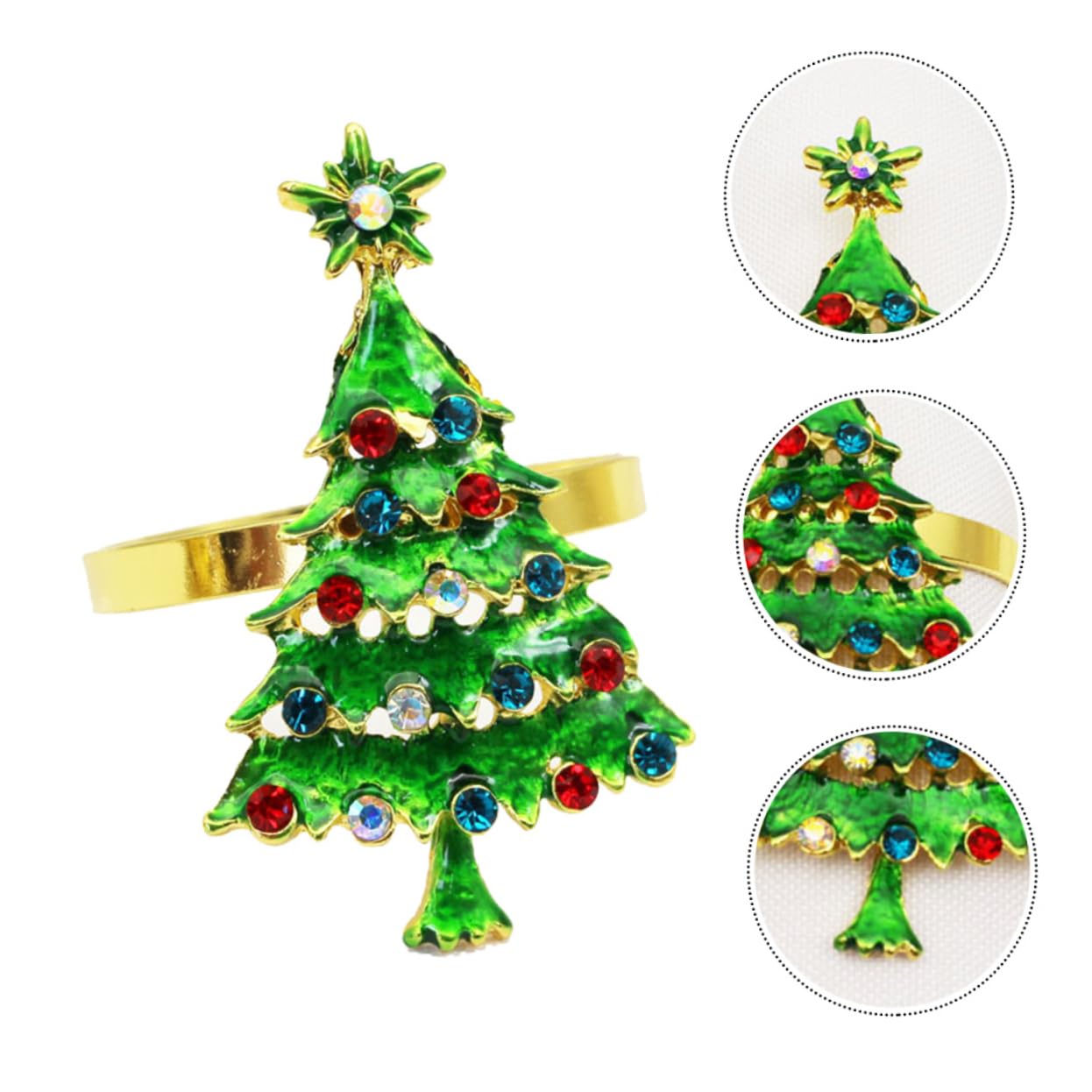 Alipis 12stücke Weihnachtsbaum Serviettenringe Metall Festliche Tischdekoration Für Weihnachten Hochzeiten Und Familienfeiern Xmas Tree Napkin Holder Für Stilvolle Anlässe
