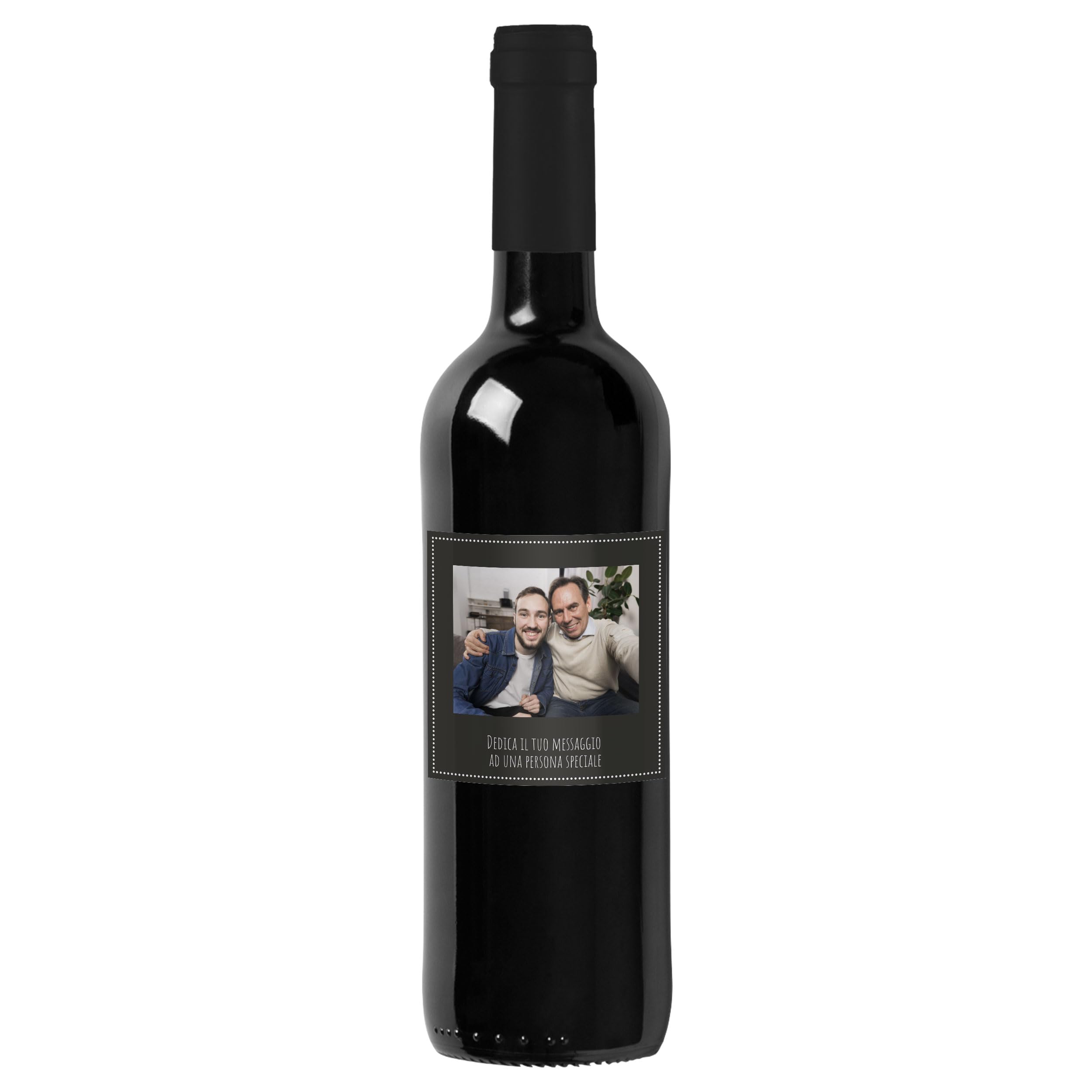 Bottiglia di Vino IGT Toscana Rosso personalizzato per lui - Idea regalo esclusiva e originale per uomo, festa del Papà, festa del Nonno, nuova nascita, compleanno e Natale. (0,75L, Foto e Testo)