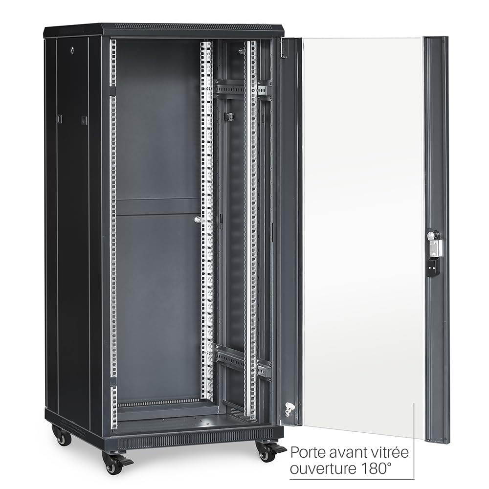 Waytex 37435M Armoire Baie de Brassage réseau 27U Noire 600x600 livrée montée