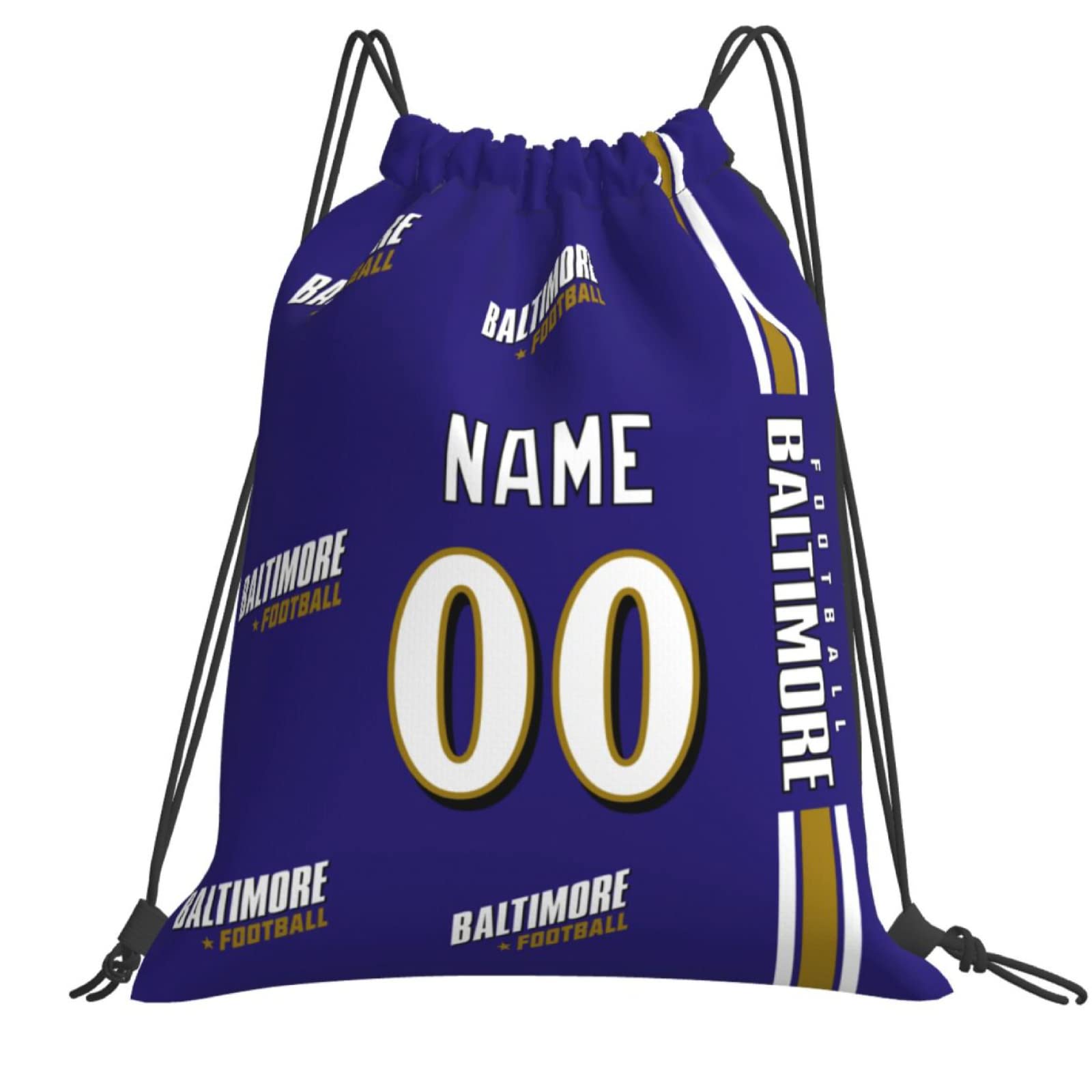 Baltimore Drawstring Bags Custom any Name and Number Backpack for Men Youth Boy Gifts 14" X 16"
