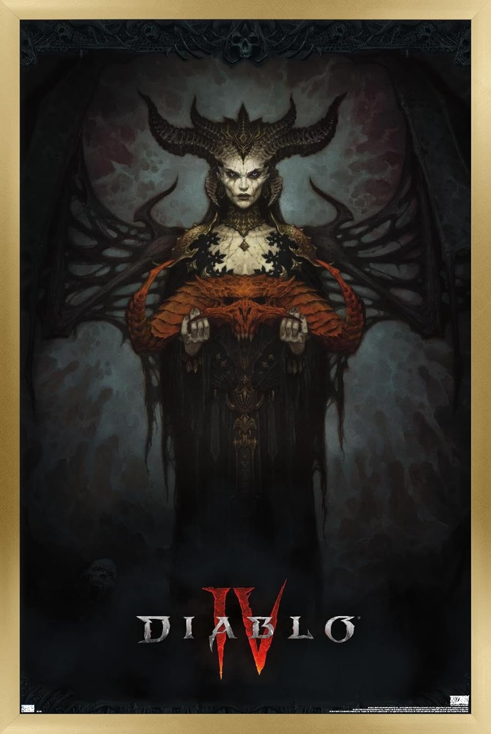 Diablo 4 - Lilith Key Art Wall Poster, 34L" x 22.4W", Black Framed Version