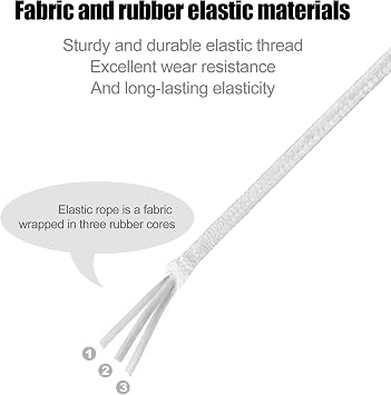 1 mm Elastic Cord for Bracelets, Stretchy Braclet String, Elastic Cord Beads Stretch for Jewelry Making, Crafts (White, 164 ft)