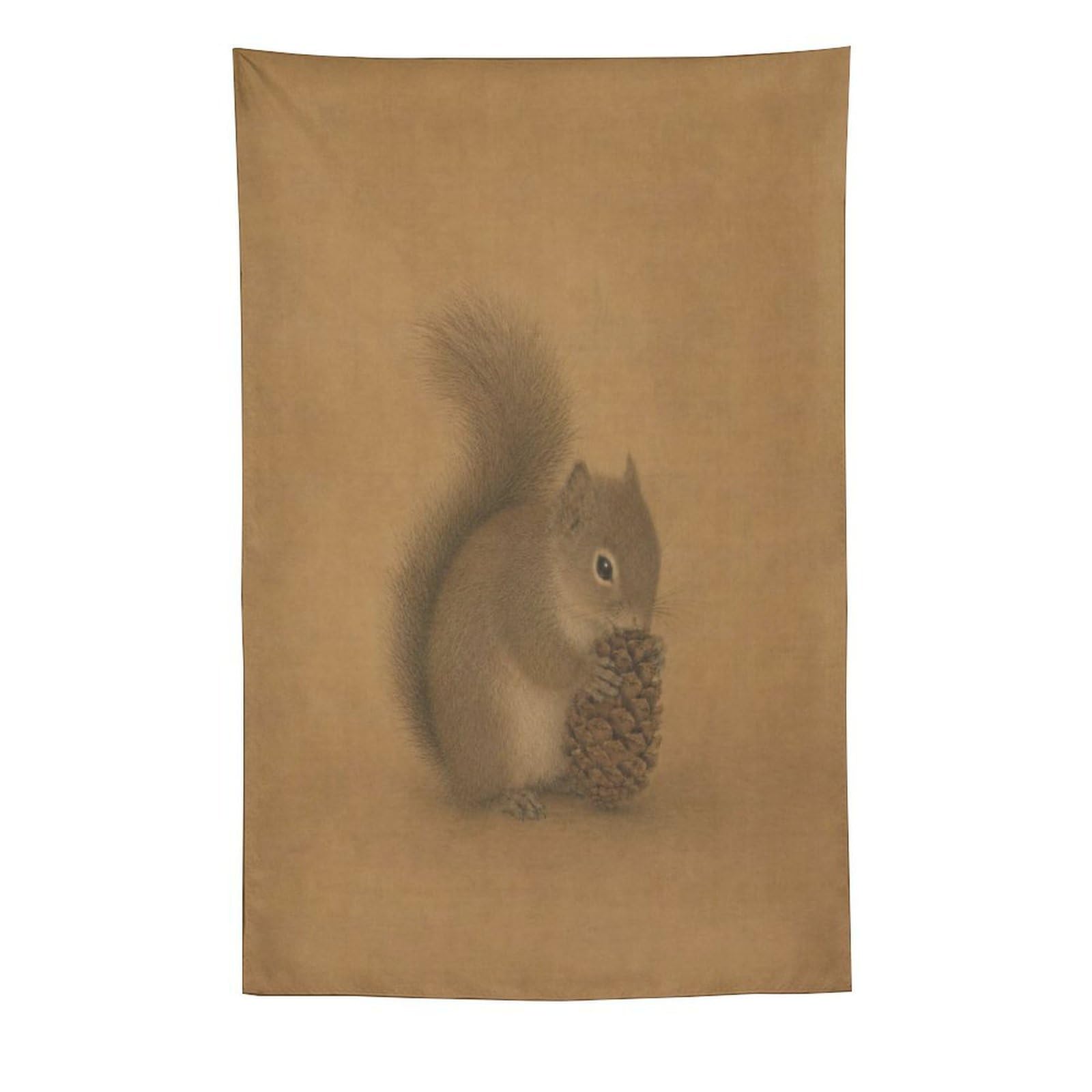 H3B8U2Y5 Tiny Squirrel with Acorn Wall Tapestry, Ceiling Hanging