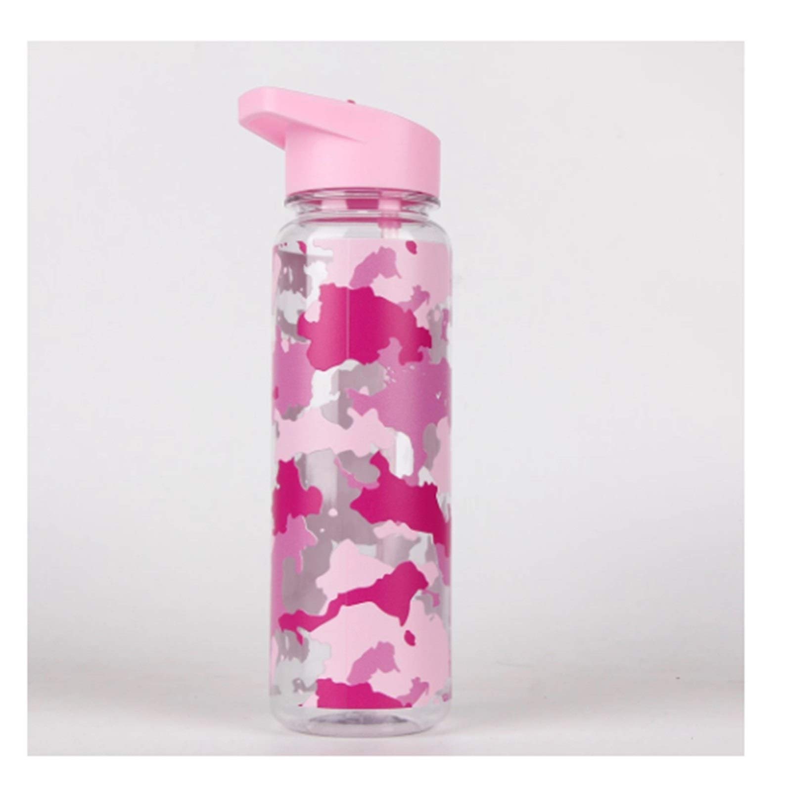 720ML Kunststoff Wasser Flasche Mit Stroh Sport Outdoor Tasse Camouflage Druck Stroh Wasser Flasche Tragbare Wasserkocher