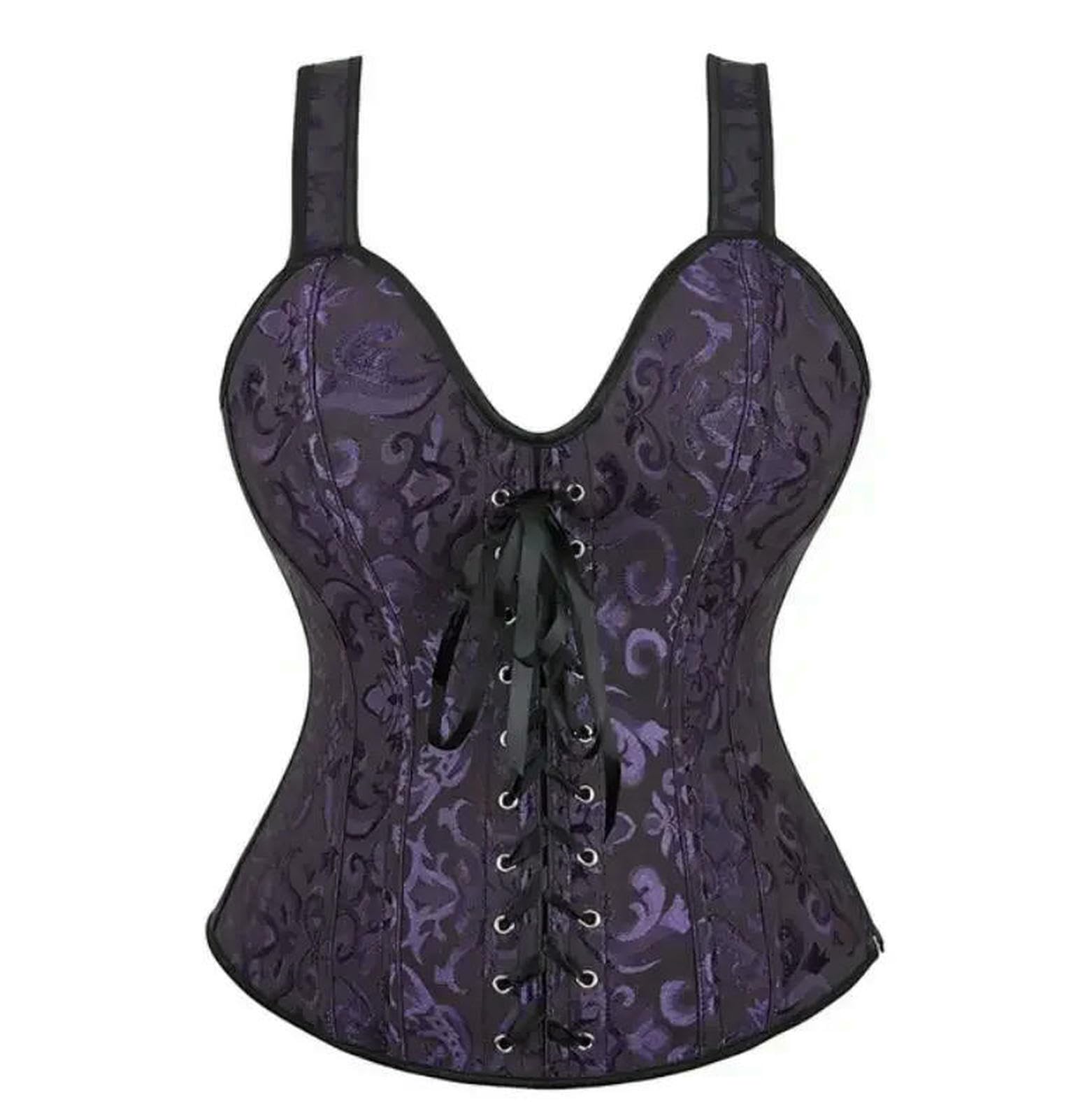 Ceinture amincissante Femme Corsetti Top Gilet Hot Shaper Bustiers Corsetto Burlesque Lingerie Overbust Gotico Abbigliamento Corsage Medievale Donne Nero-black-5xl