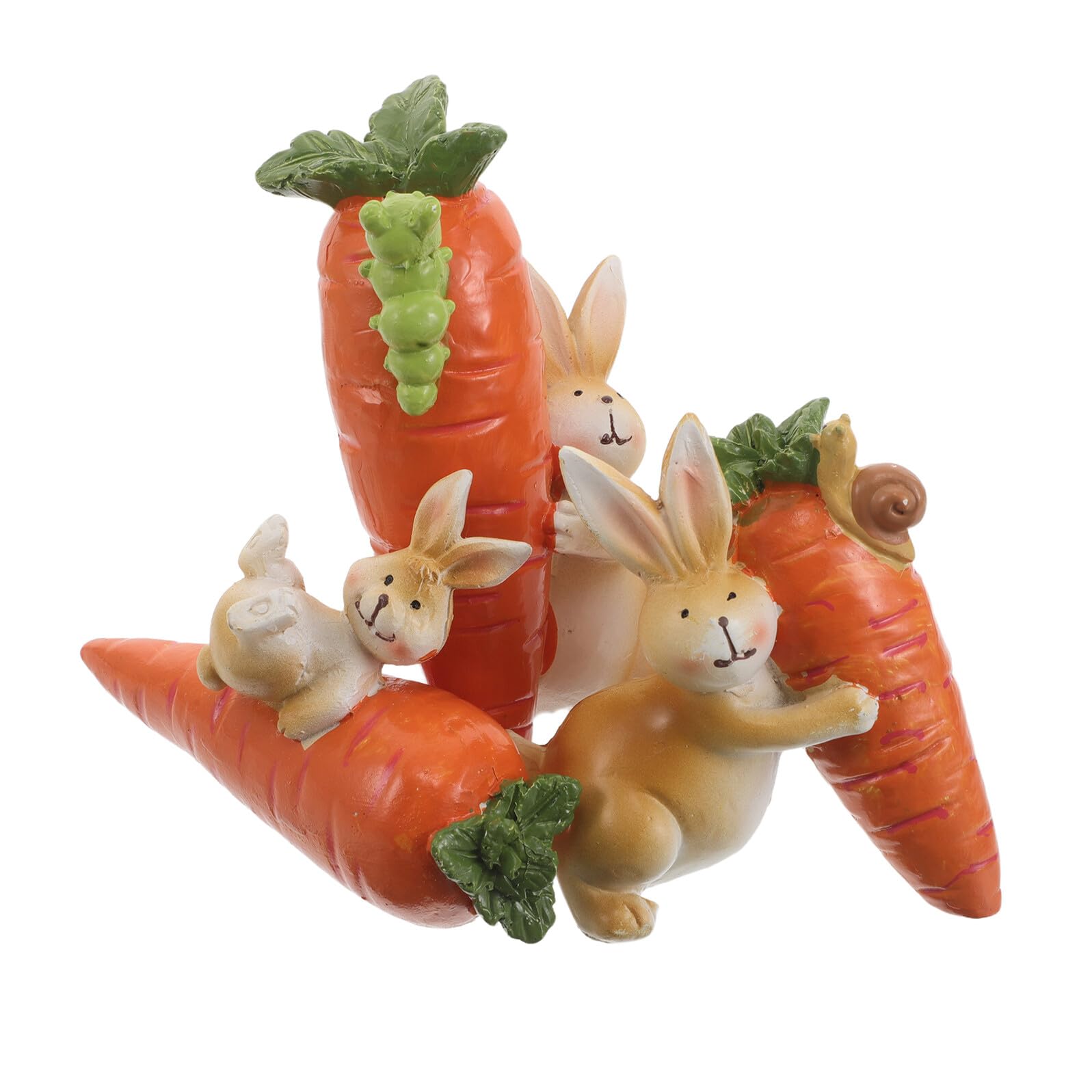 BESPORTBLE Set da 3 Statuette di Coniglietti Pasquali in Resina con Carota, Mini Decorazioni Primaverili per Tavolo e Mensola, Piccole Statuine Realistiche per Arredamento Casa e Festa