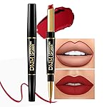evpct 1Pcs Ruby Red Lip Liner and Lipstick Set Kit for Women Matte Lips Kit with Lip Liner Lip Stains Long Lasting Waterproof 24 Hour Lipstick and Lip Liners Combo Lipliners Pencil Set 01