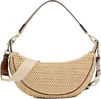 Handmade Khaki Hollow Out Straw Woven Holiday Shoulder Bags main image 1