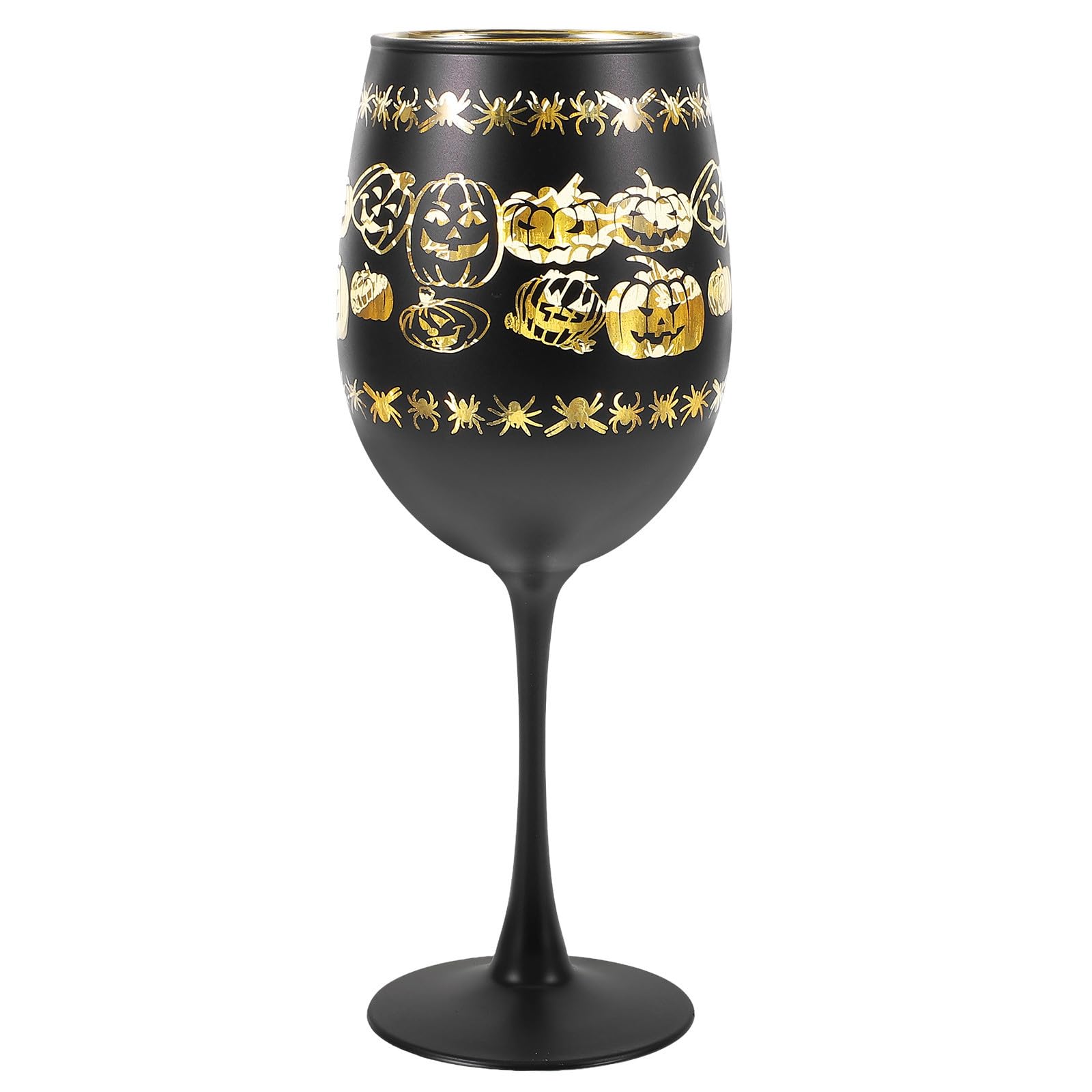 Copa de vino de vidrio negro con diseño creativo decorativo para Halloween