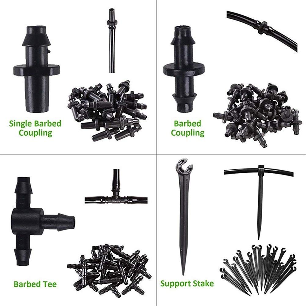 Equipos de riego automático Kits de Herramientas de riego Sistema de riego automático por Goteo 15M Manguera de jardín Planta de riego por Goteo de reparación con goteros Ajustables