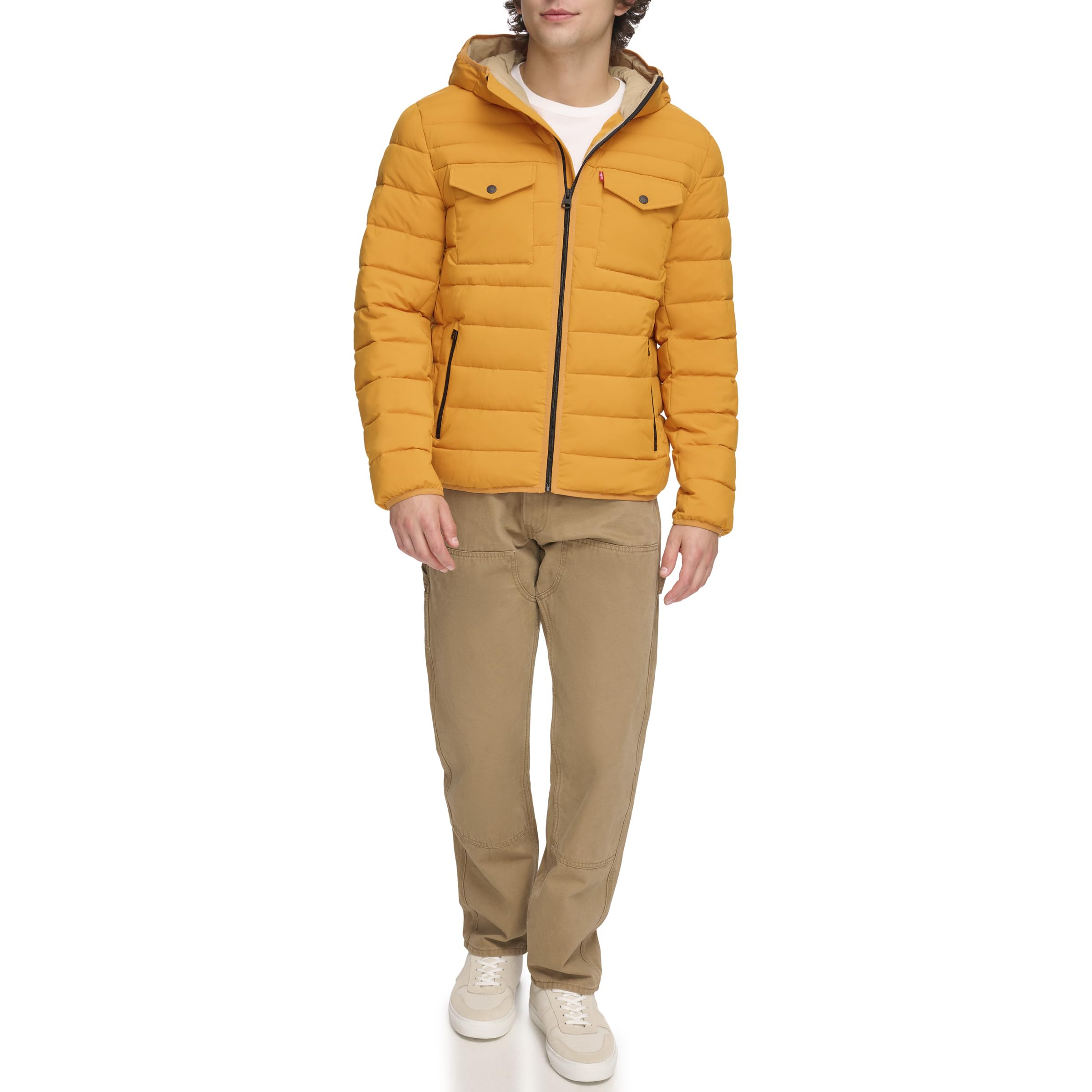 Levi's Men's Water Resistant Hooded Puffer Jacket Coat