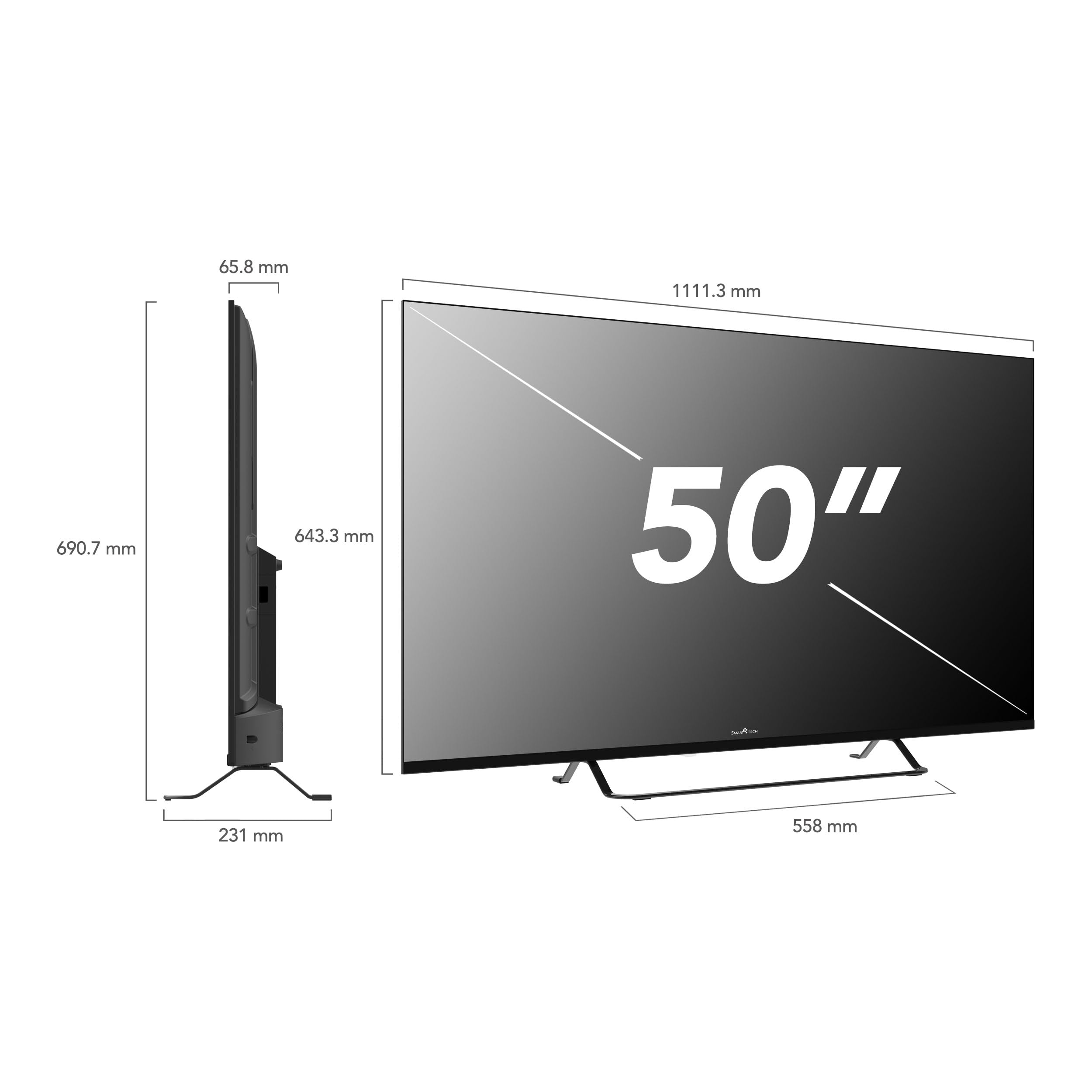 Smart Tech 50UW02V3, webOS Smart Television, 50 Pulgadas (127 cm), 4K UHD, 3*HDMI; 2*USB; WiFi