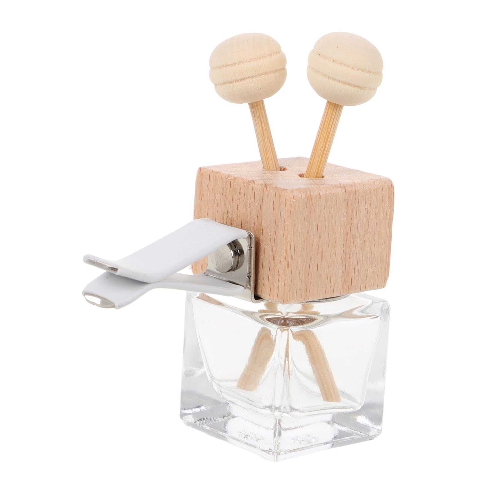 Car Essential Oil Diffuser with Wooden Vent Cap Perfume Bottle Empty Calf Fragrance Clip for Lasting Fragrance and Stability