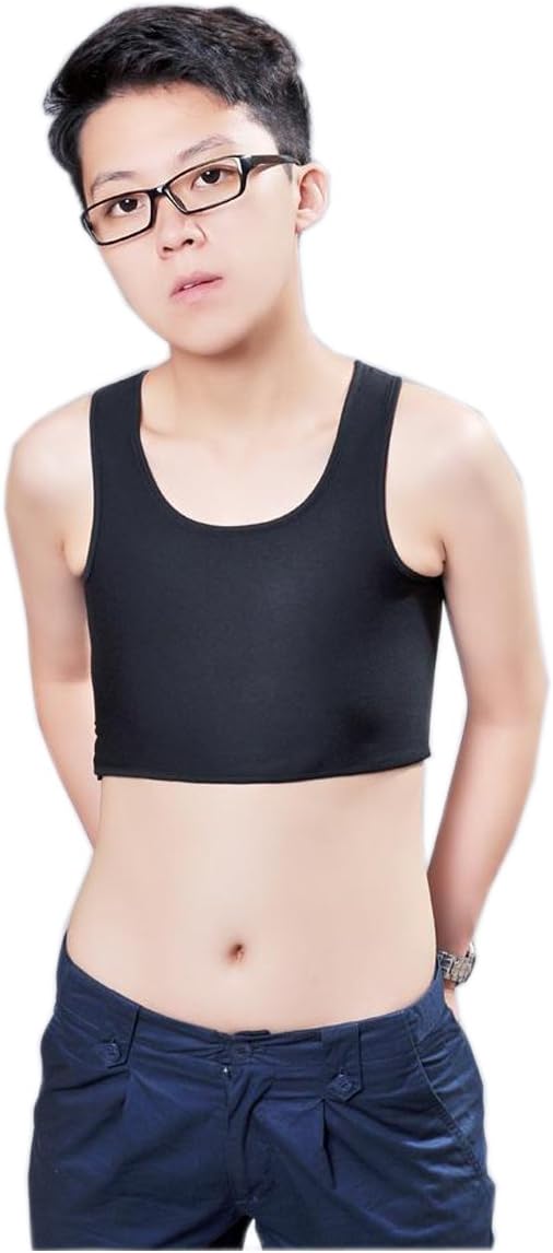 AivtalkLes Lesbian Tomboy Short Vest Chest Binder 3 Row Clasp Tops