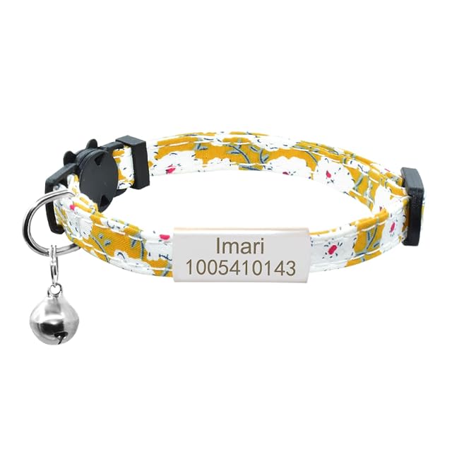 Collar De Gato con Lazo Bonito,Etiqueta De Nombre Personalizada,Collar De Gato con Campana,Placa…