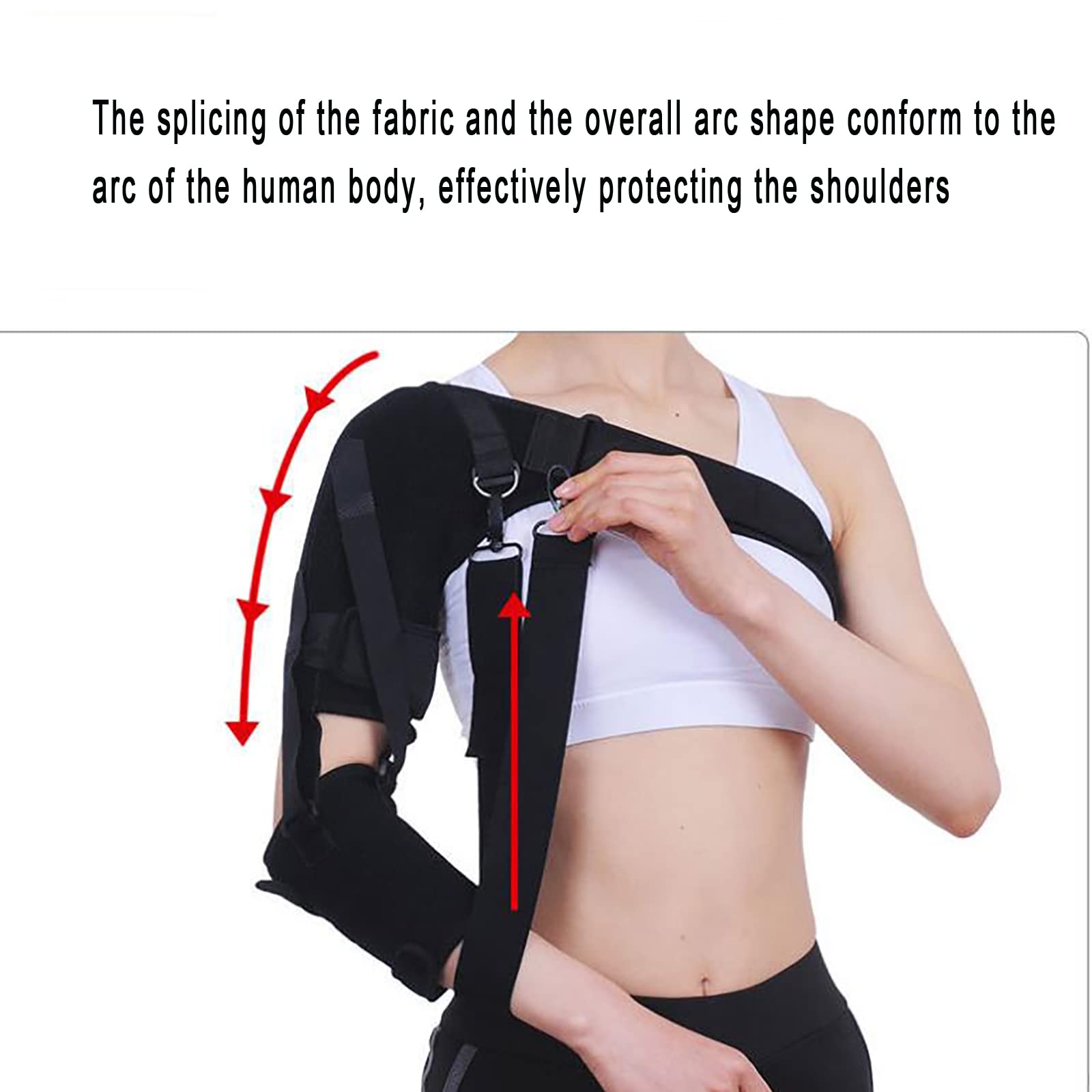 Soporte de Cabestrillo para Brazo de Hombro, Cabestrillo de Brazo de Soporte con Correas Ajustables y Almohada para axila, Soporte de Brazo de órtesis estabilizador de Hombro