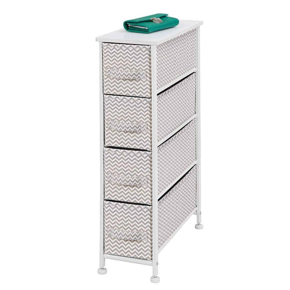 Mdesign Narrow Vertical Dresser Storage Tower Sturdy Metal Frame