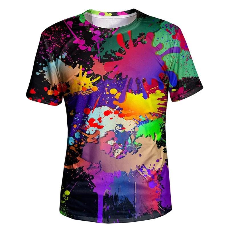 T-shirt homme à impression 3D CHANYI col rond manches courtes coloré