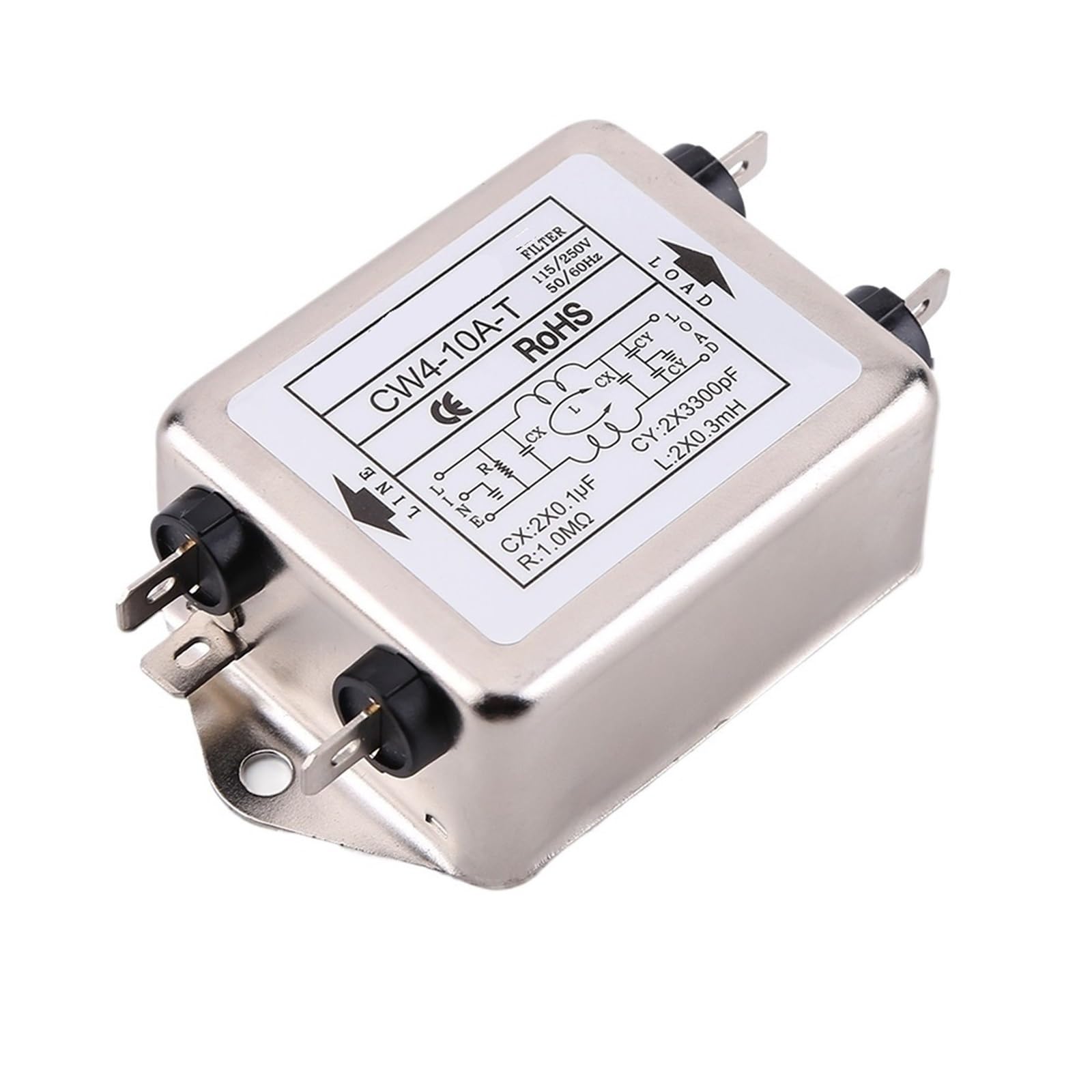 Filtre d'alimentation AC monophasé CW4-10A-T pour retrouver un son pur sans parasites