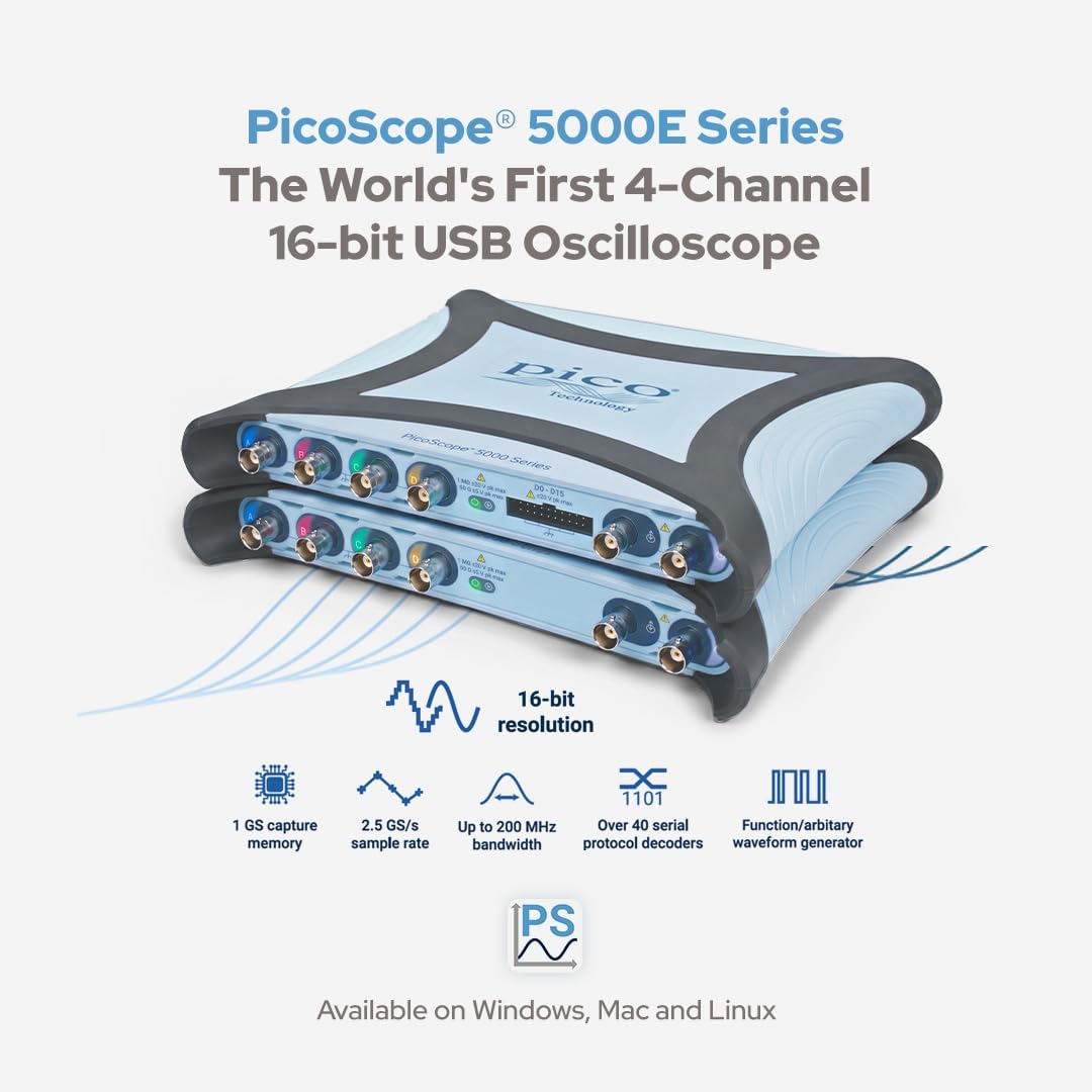 Pico Technology PicoScope 5463E - Osciloscopio USB de 4 canales, 100 MHz
