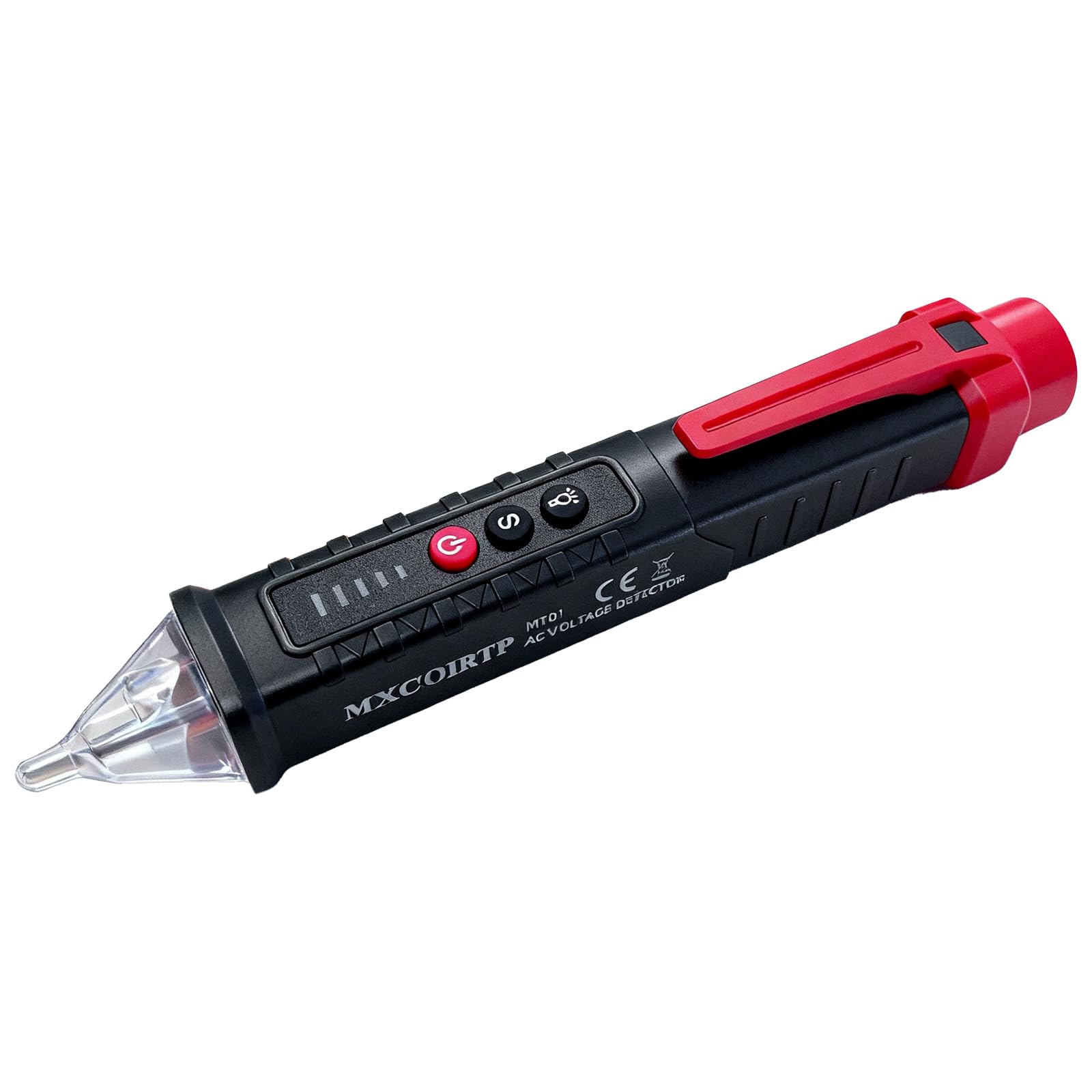 MXCOIRTP Voltage Tester, Non-Contact Voltage Detector, Electrical Tester, 3 Ranges AC 12V/48V/70V-1000V, Live/Null Wire Tester with Buzzer Alarm and Flashlight, Wire Breakpoint Finder - Black